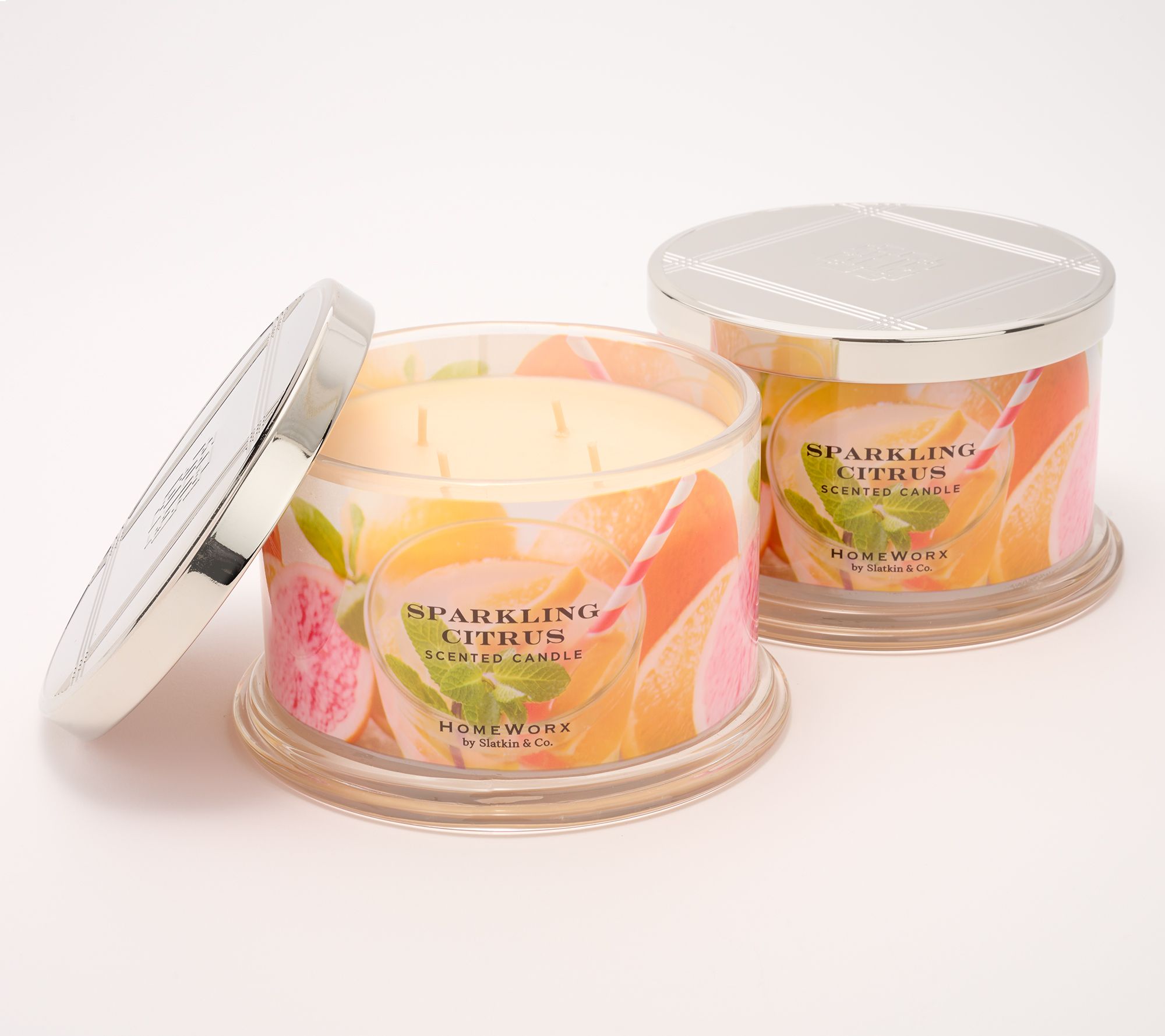 HomeWorx by Slatkin & Co. Set of 2 18oz Sparkling Citrus Candles - QVC.com