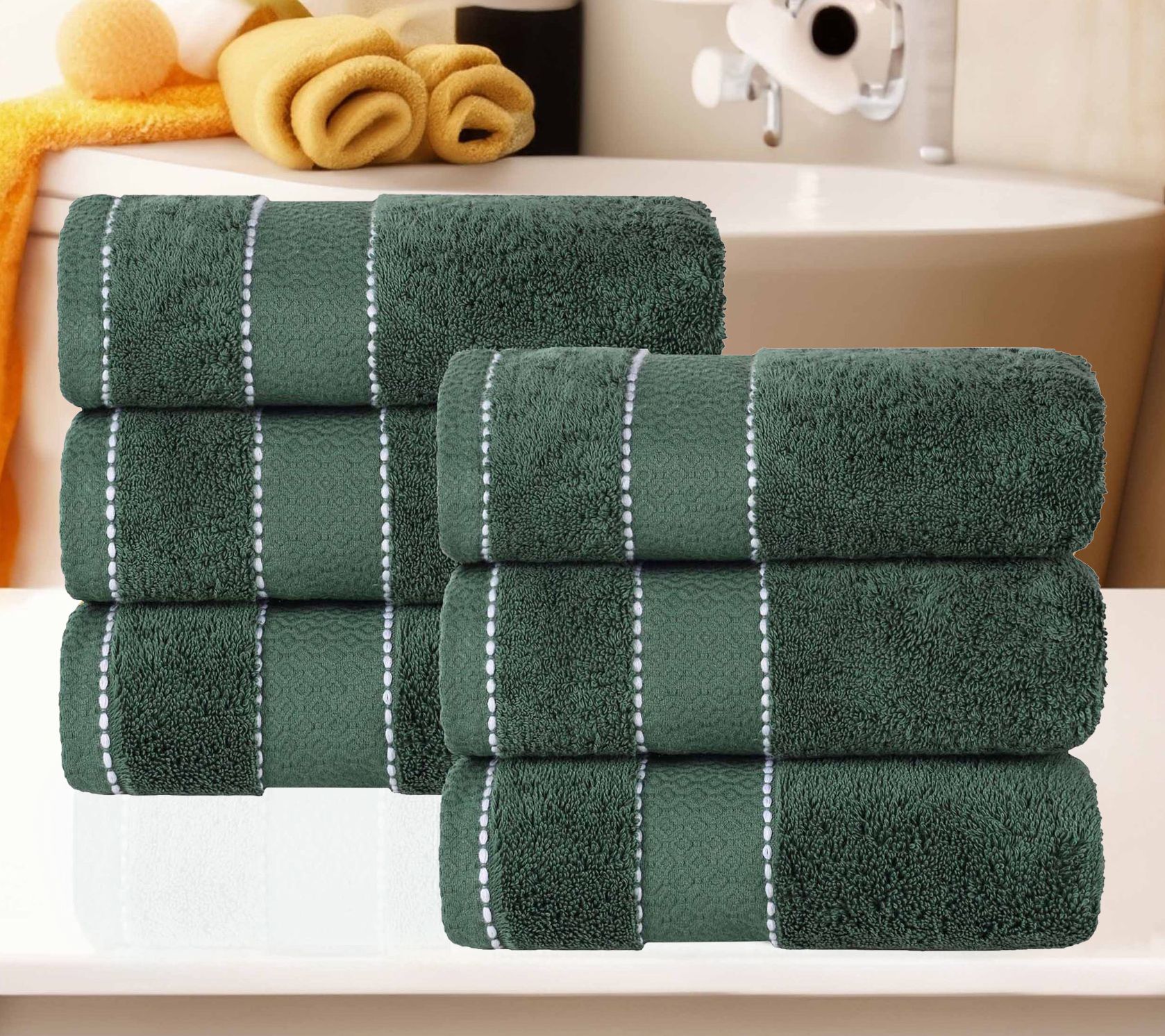Superior 6pc Niles Egyptian Giza Ultra-Plush Hand Towel Set