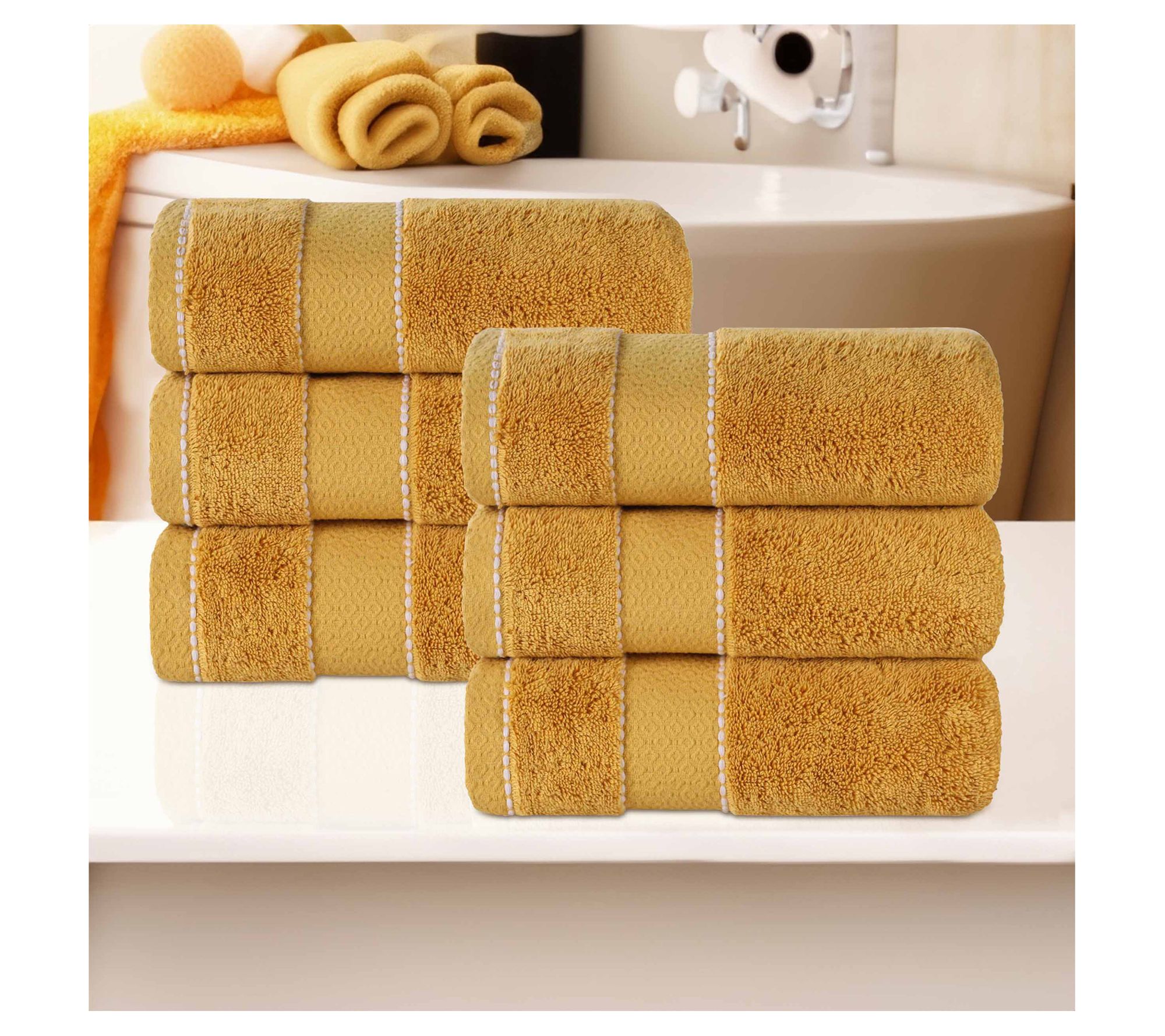 Superior 6pc Niles Egyptian Giza Ultra-Plush Hand Towel Set