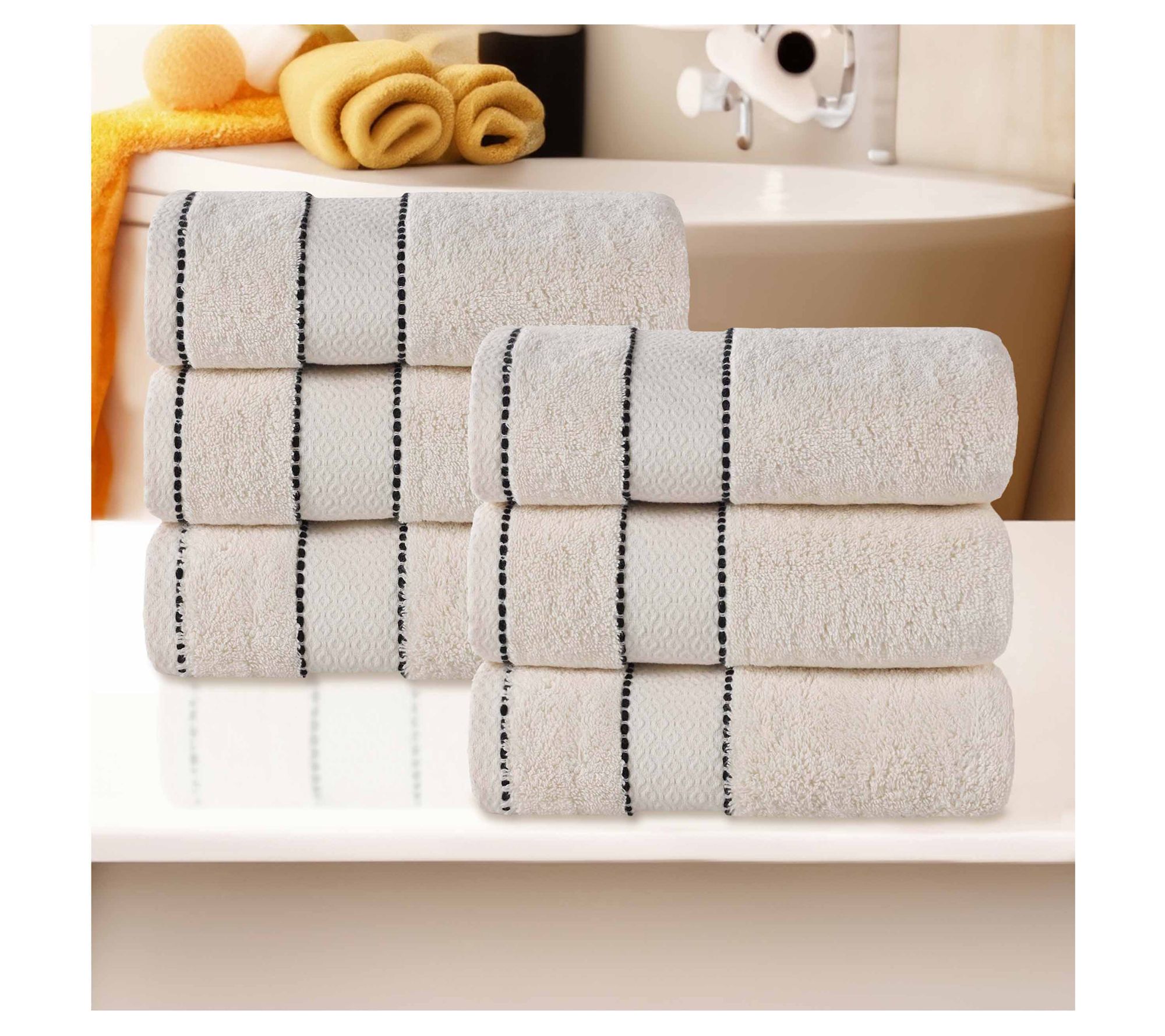 Superior 6pc Niles Egyptian Giza Ultra-Plush Hand Towel Set