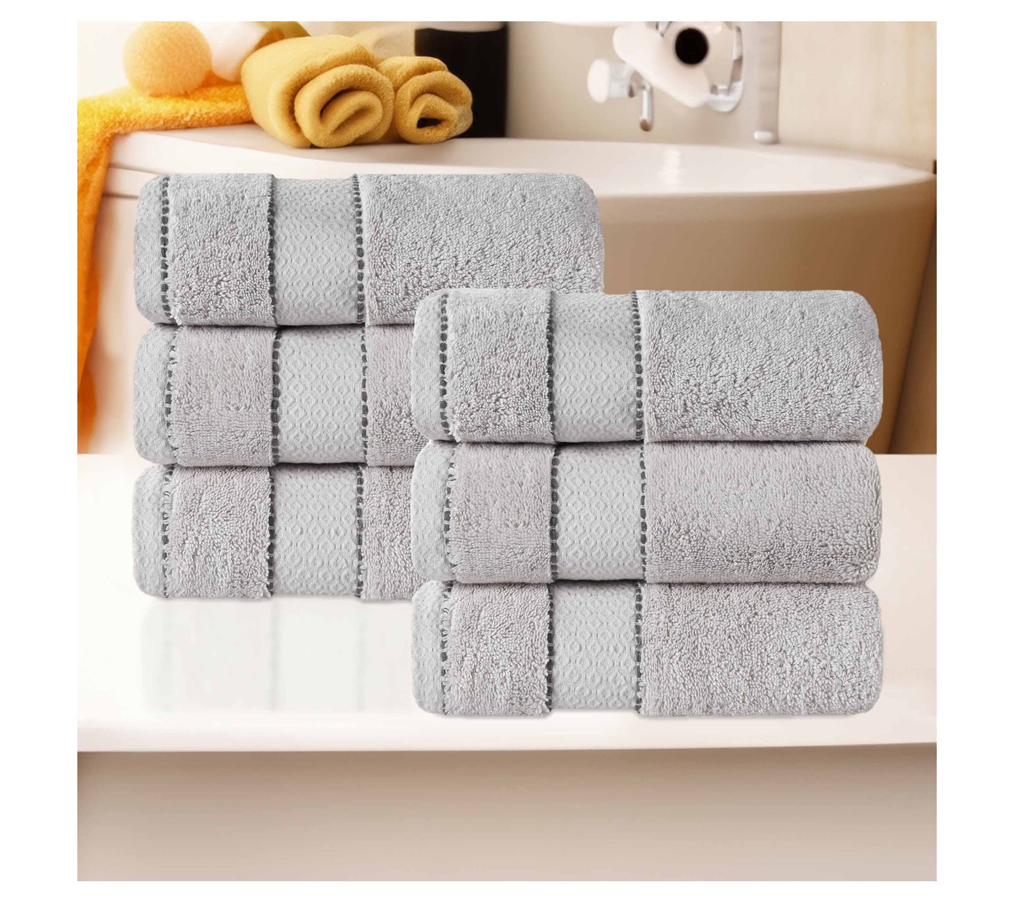 Superior 6pc Niles Egyptian Giza Ultra-Plush Hand Towel Set