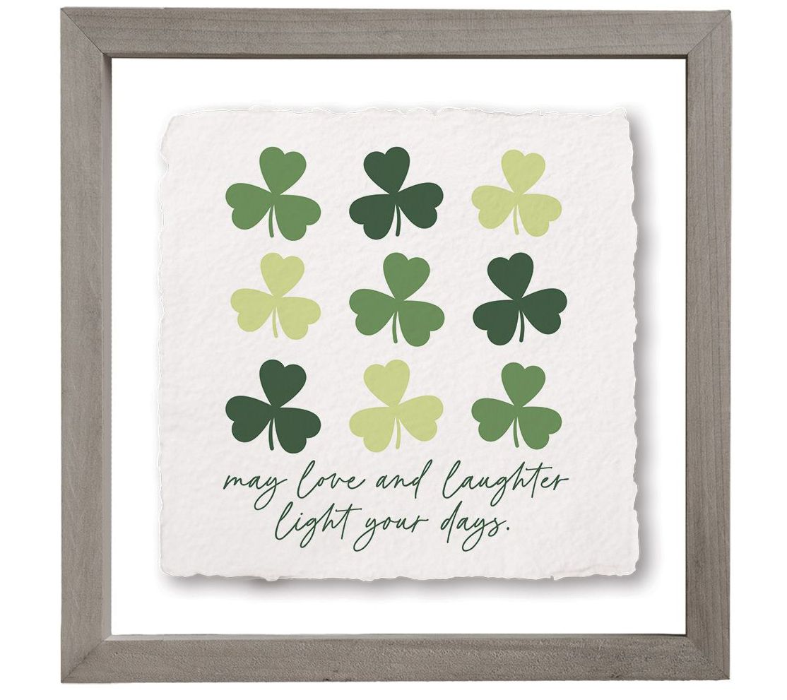 Sincere Surroundings 10" Light Your Days Clovers Floating Art