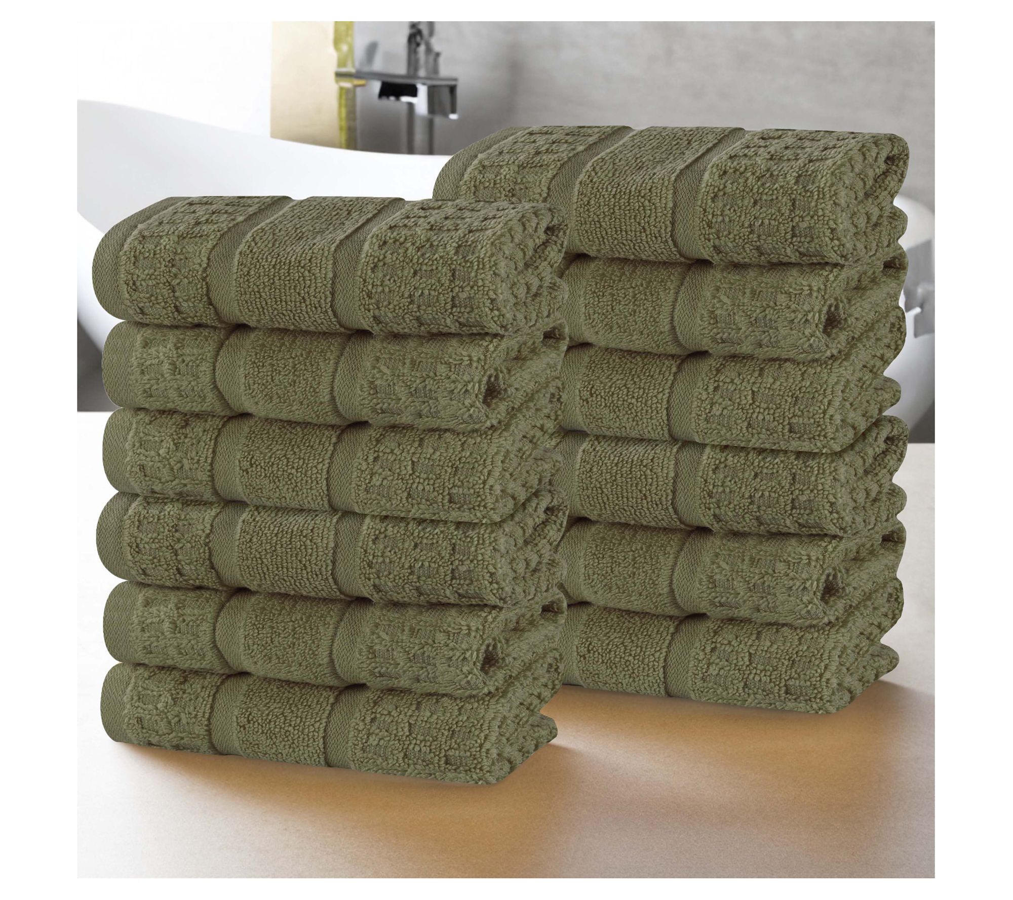 Superior Cotton Waffle Honeycomb 12 Piece FaceTowel Set