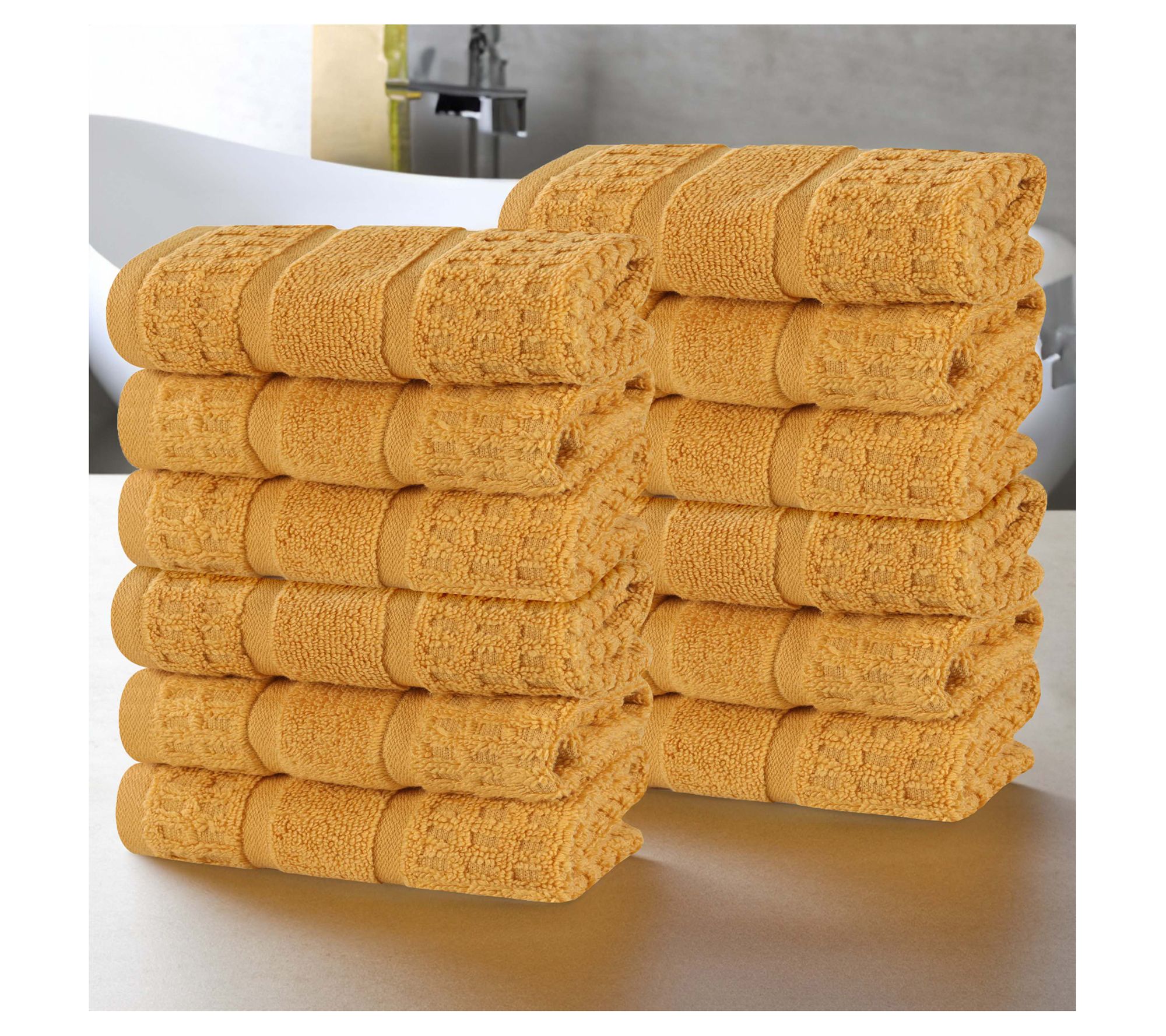 Superior Cotton Waffle Honeycomb 12 Piece FaceTowel Set