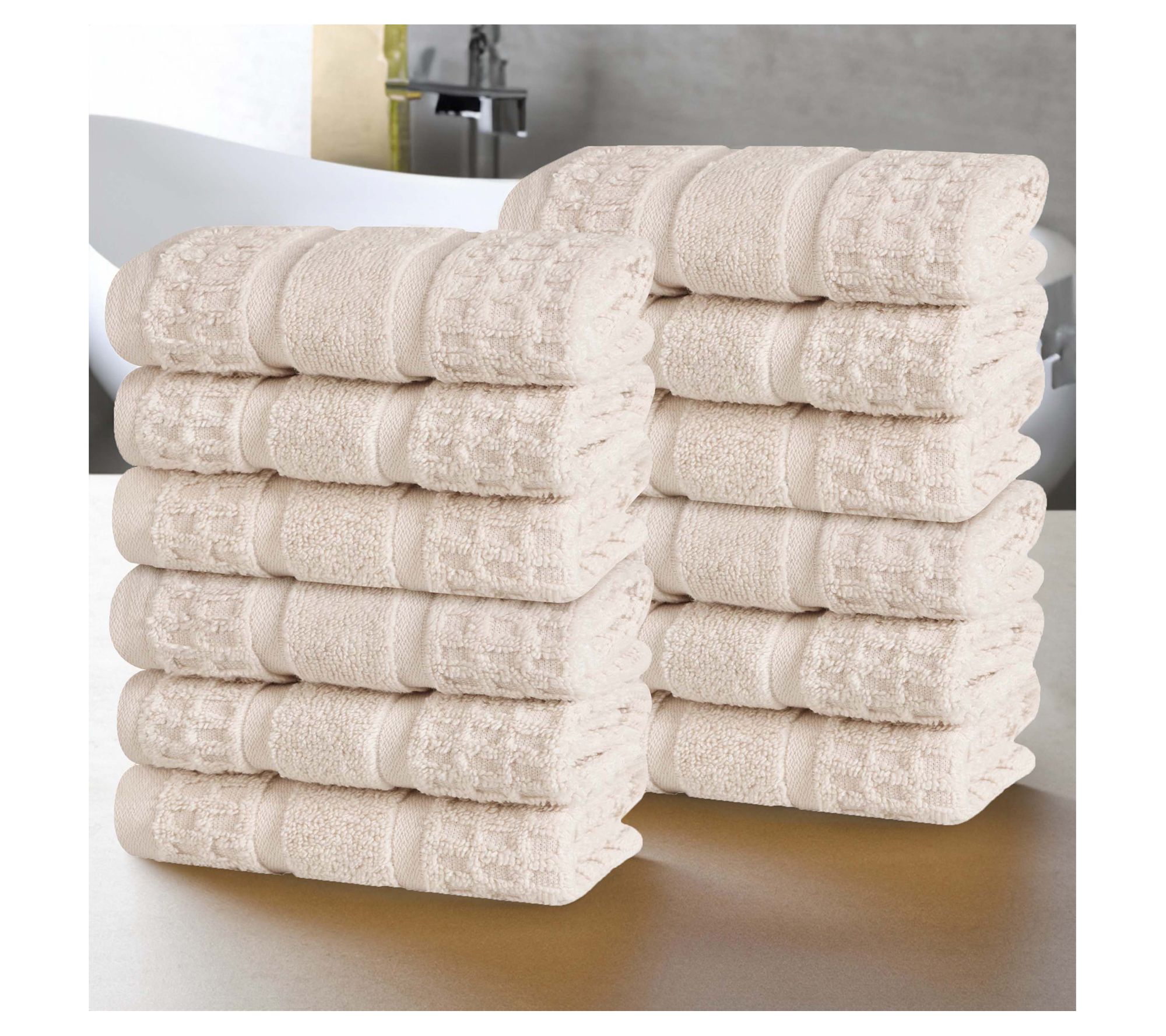 Superior Cotton Waffle Honeycomb 12 Piece FaceTowel Set
