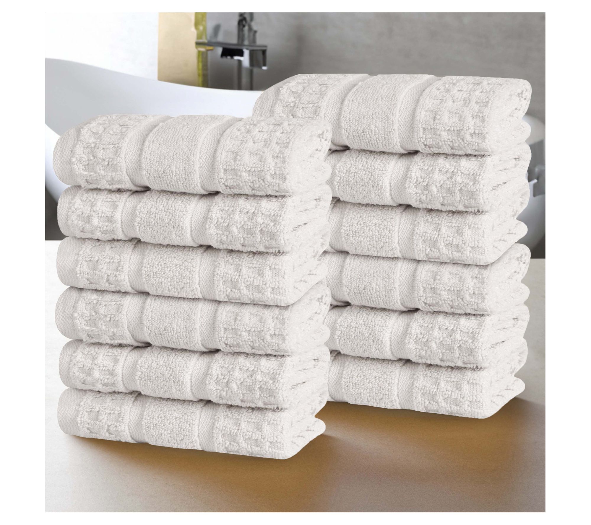 Superior Cotton Waffle Honeycomb 12 Piece Faceowel Set