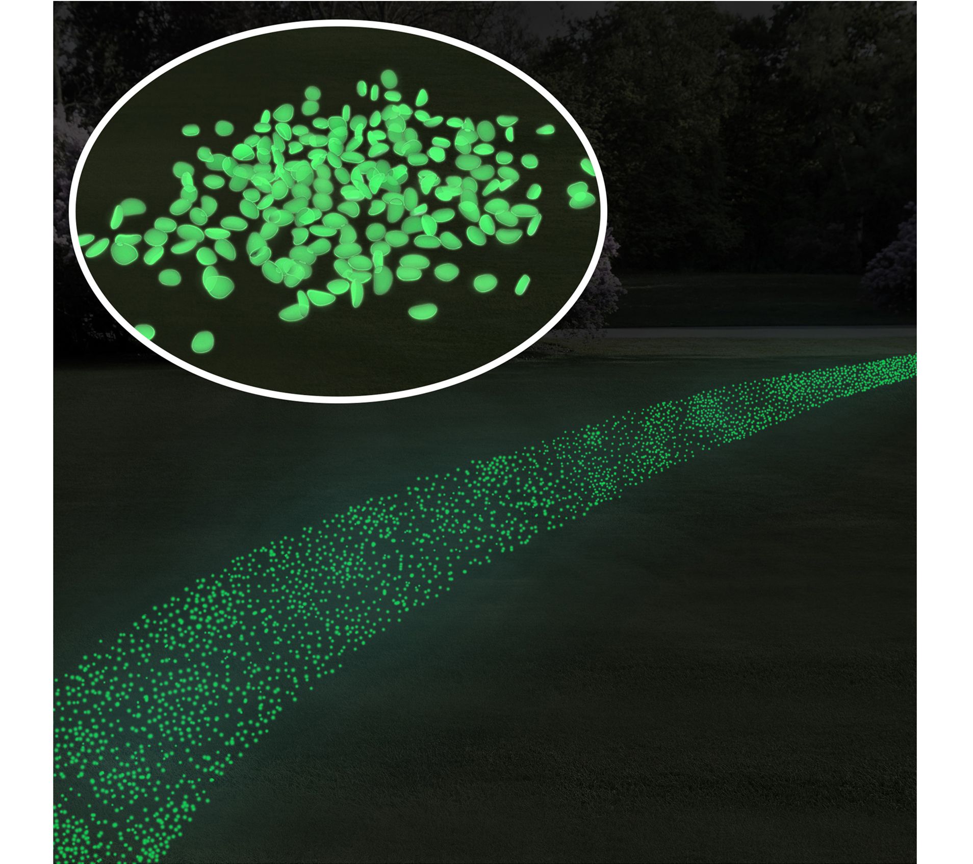 Pure Garden 200-Count Glow-in-the-Dark Solar Pebble Stones