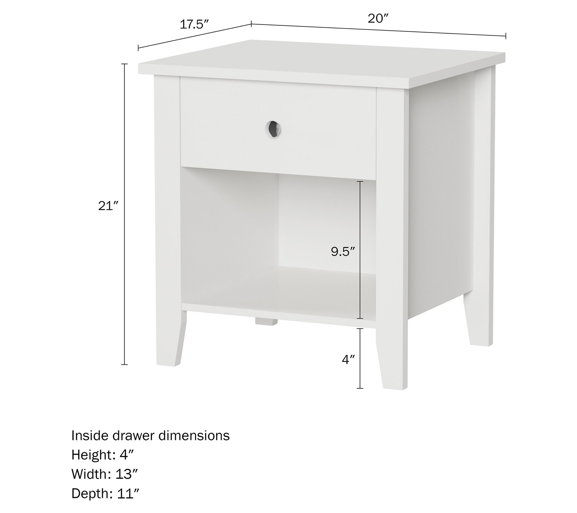 Lavish Home 2 End Tables Bedside Tables Drawerand Storage