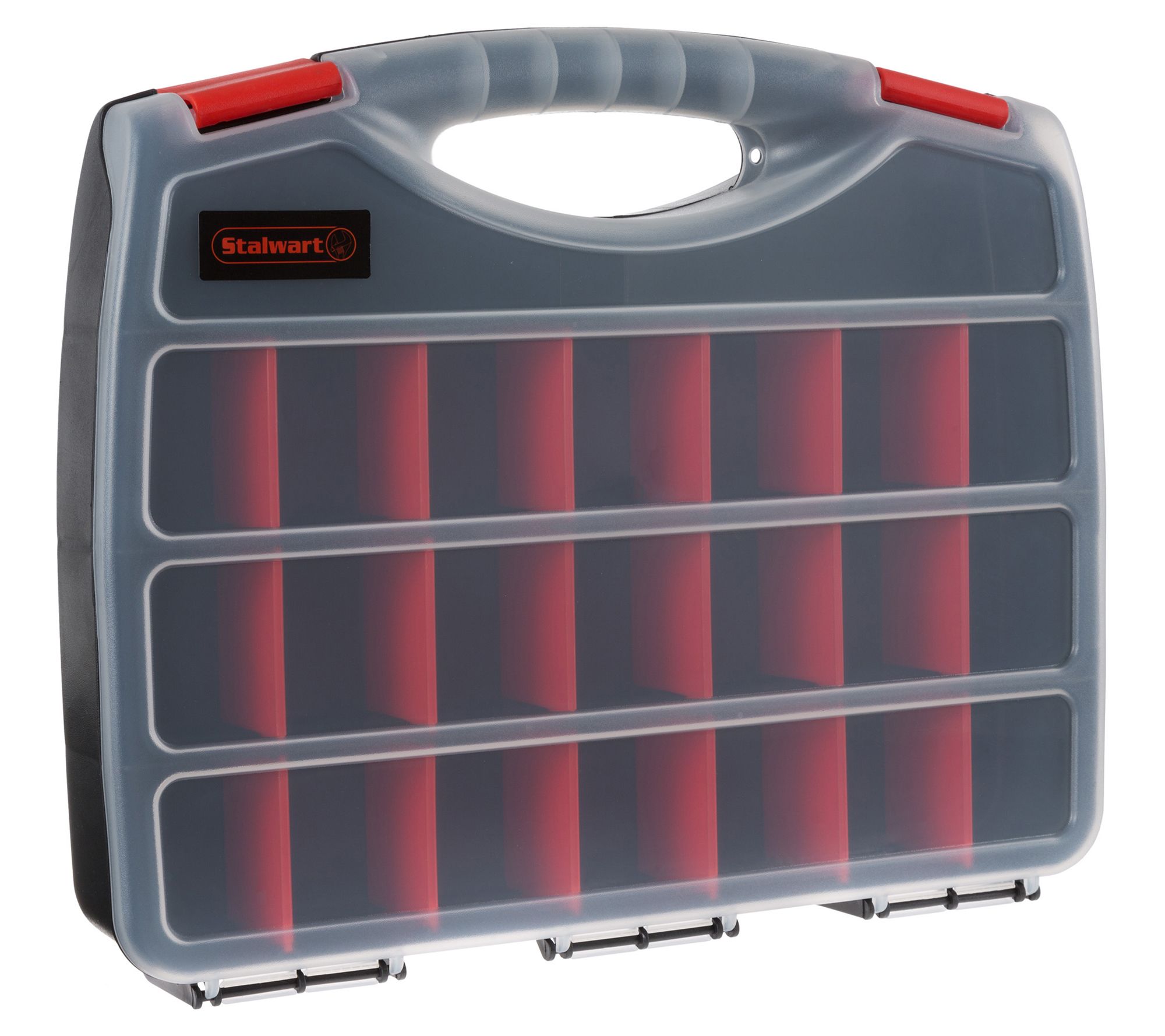 Stalwart Portable Storage Case - Secure Locks &  23 Compartmen