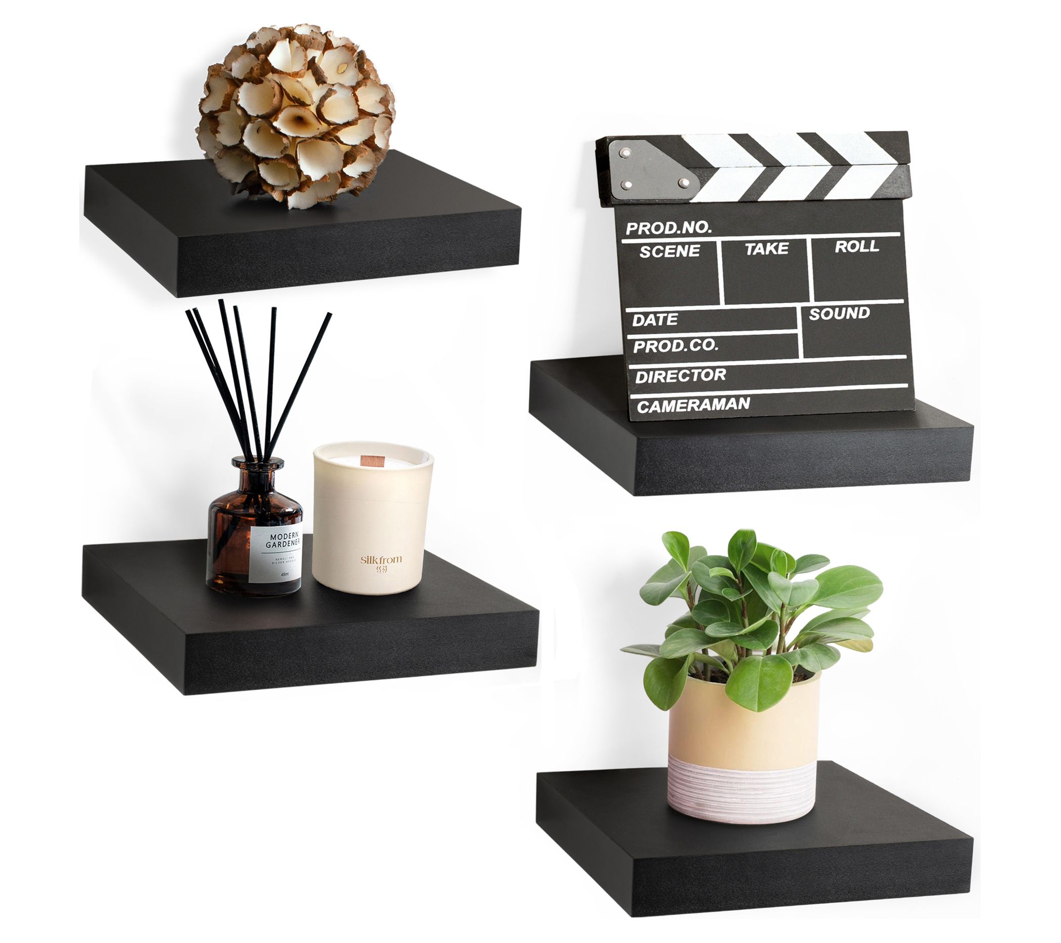 Sorbus 4 Pack 9" Square Floating Shelf for Wall