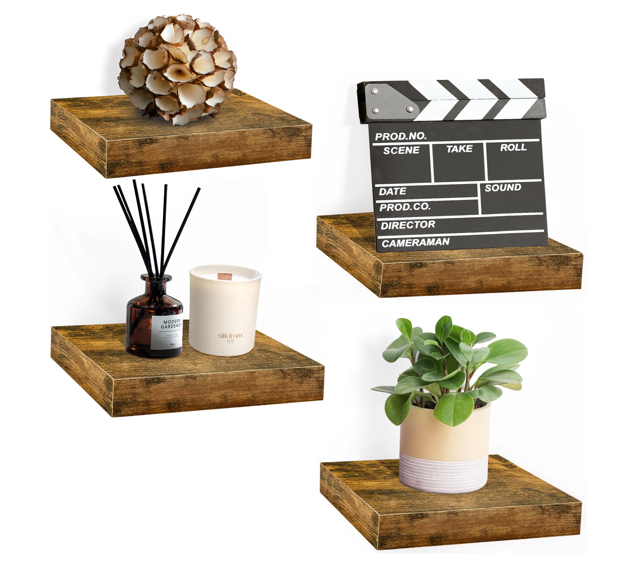 Sorbus 4 Pack 9" Square Floating Shelf for Wall