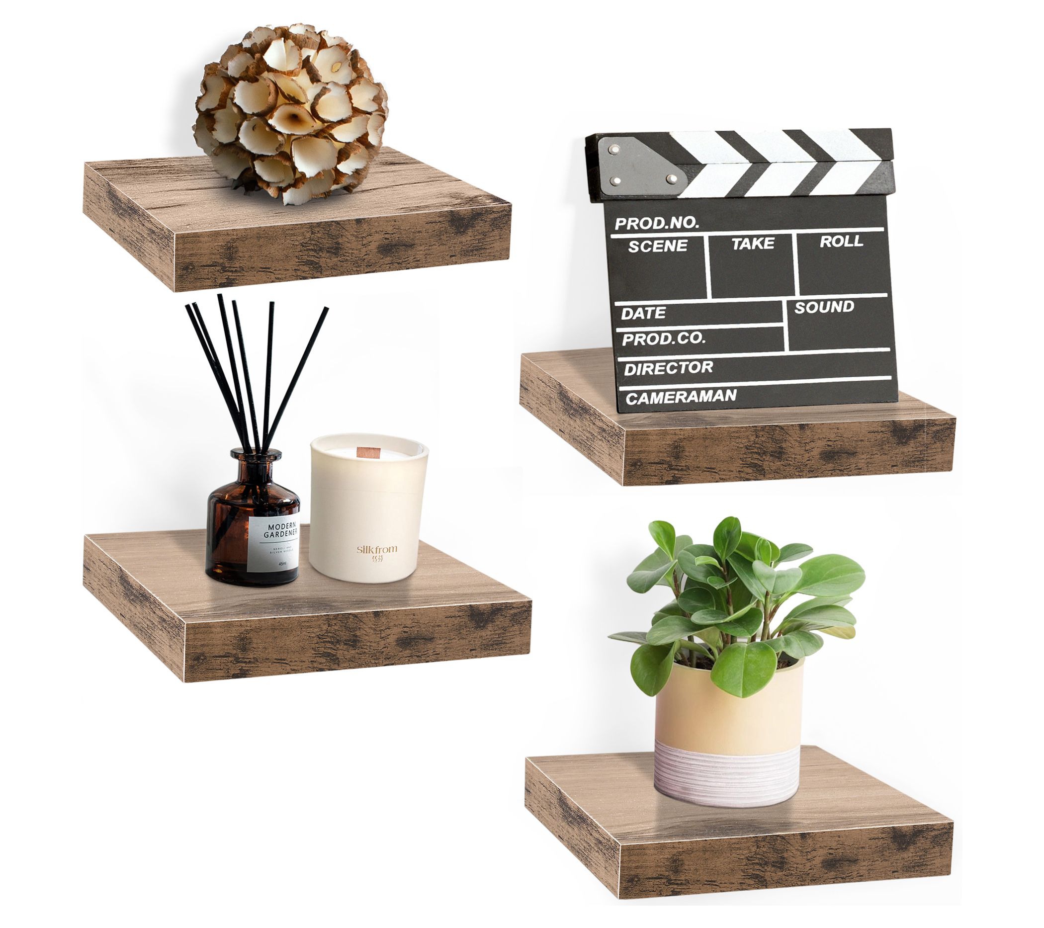 Sorbus 4 Pack 9" Square Floating Shelf for Wall