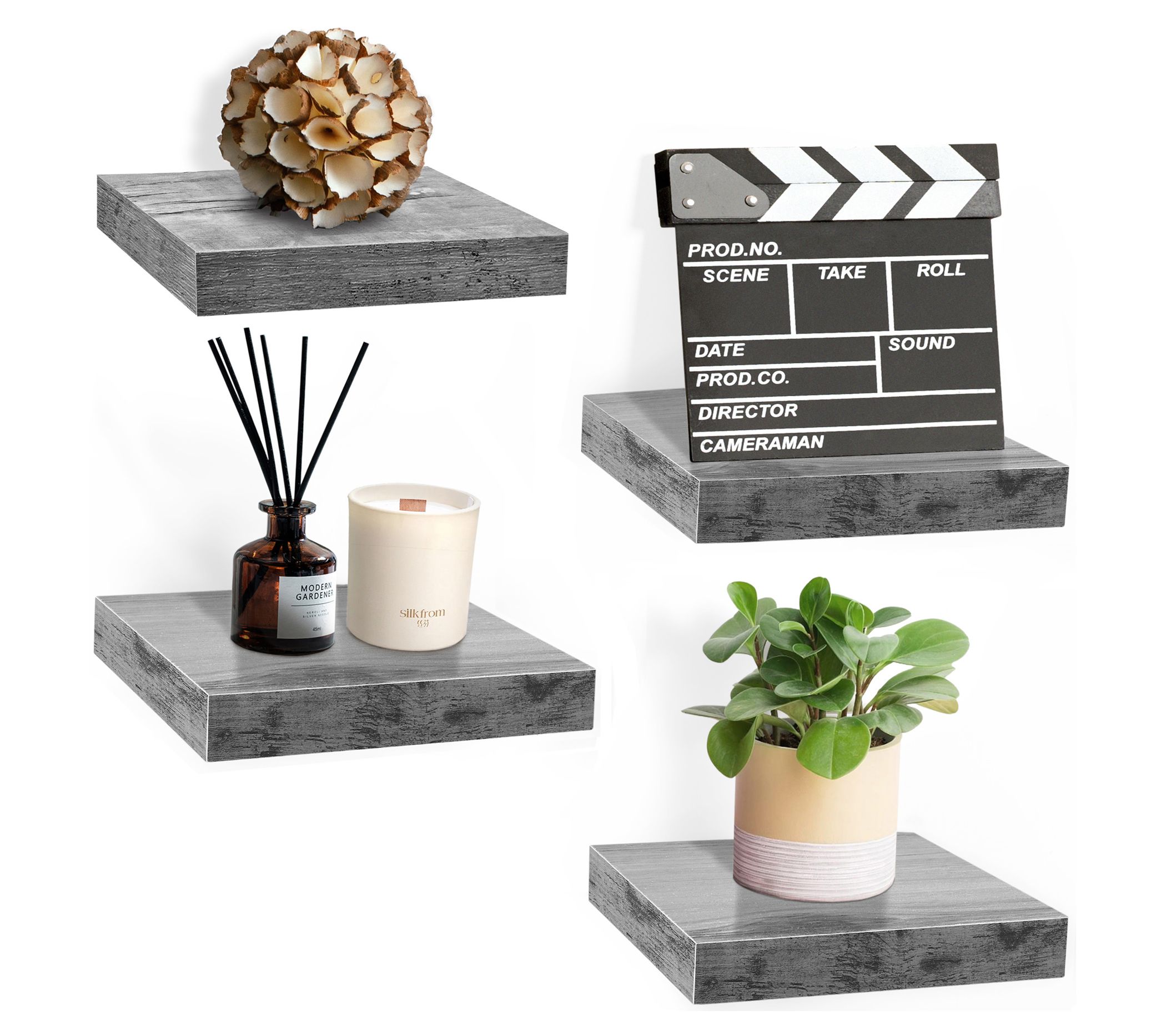 Sorbus 4 Pack 9" Square Floating Shelf for Wall