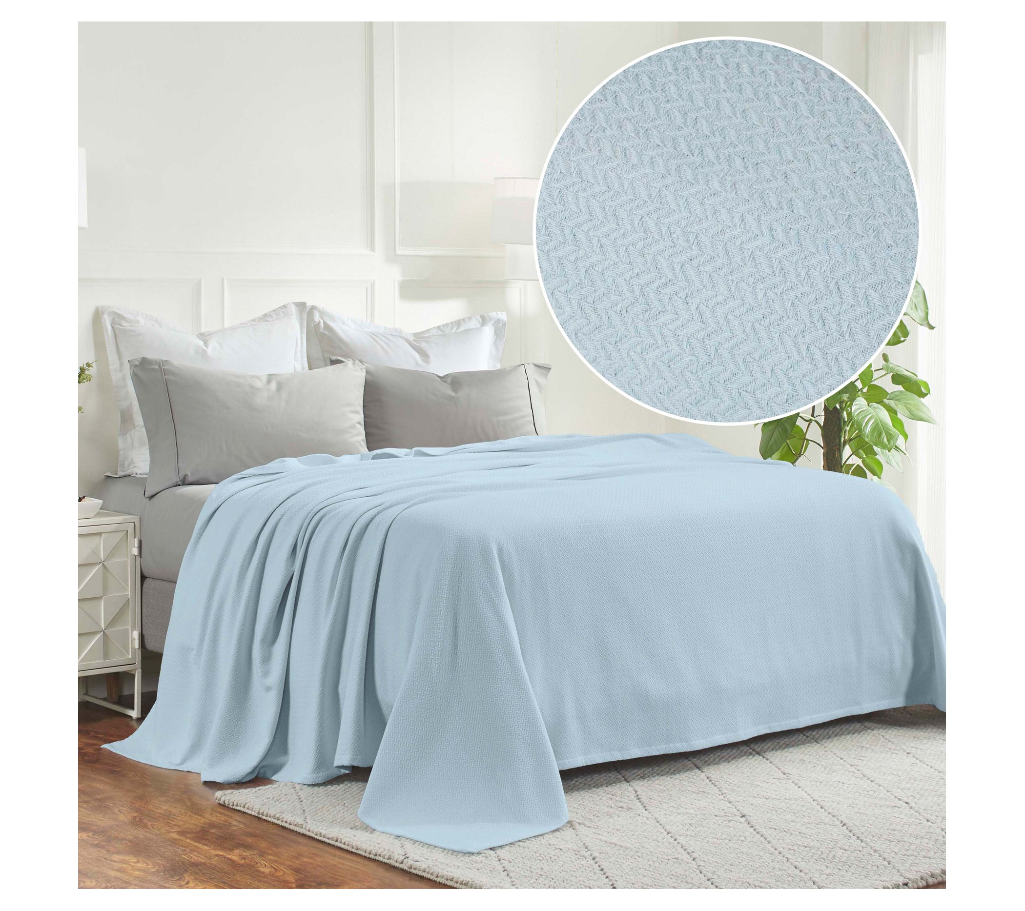 Superior Nobel Cotton Textured Chevron Woven Blanket, King