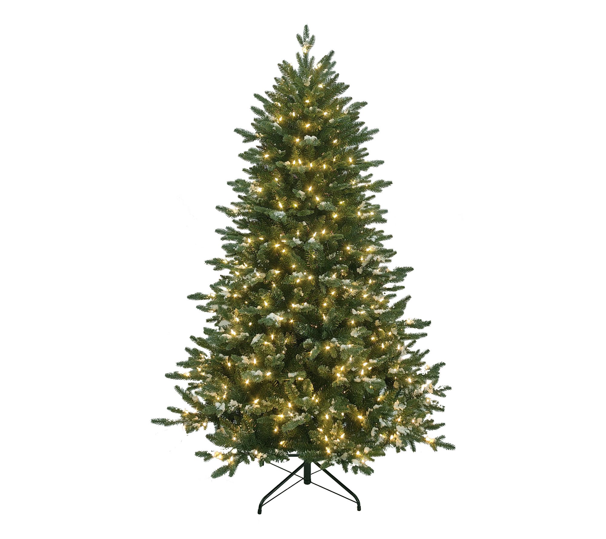 LuxenHome 6Ft Pre-Lit Green Artificial Tree with Frosted Tips