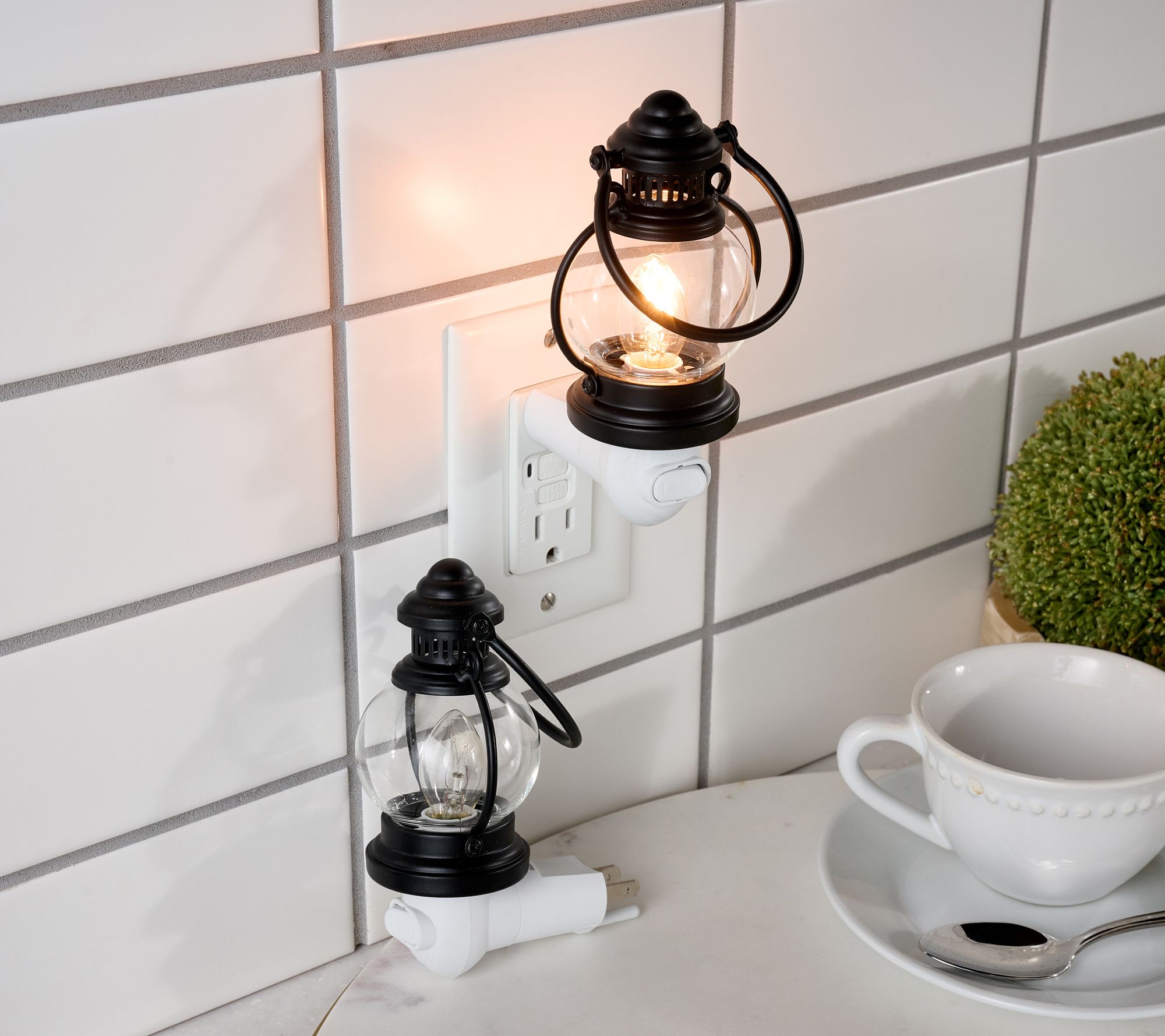 Home Reflections S/2 Rotating Lantern Nightlights