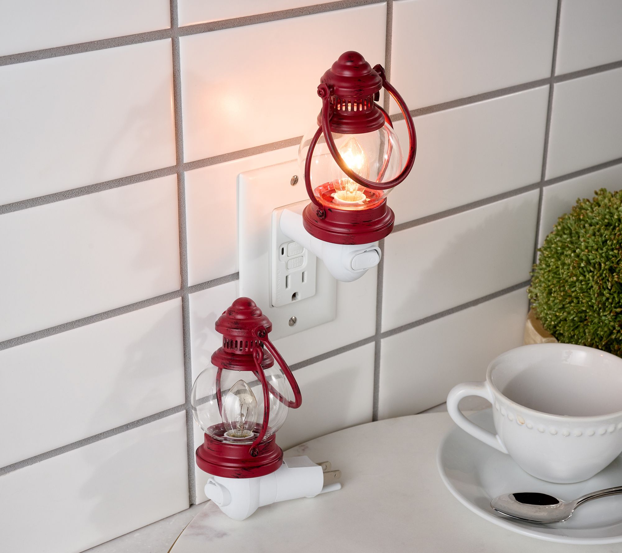 Home Reflections S/2 Rotating Lantern Nightlights