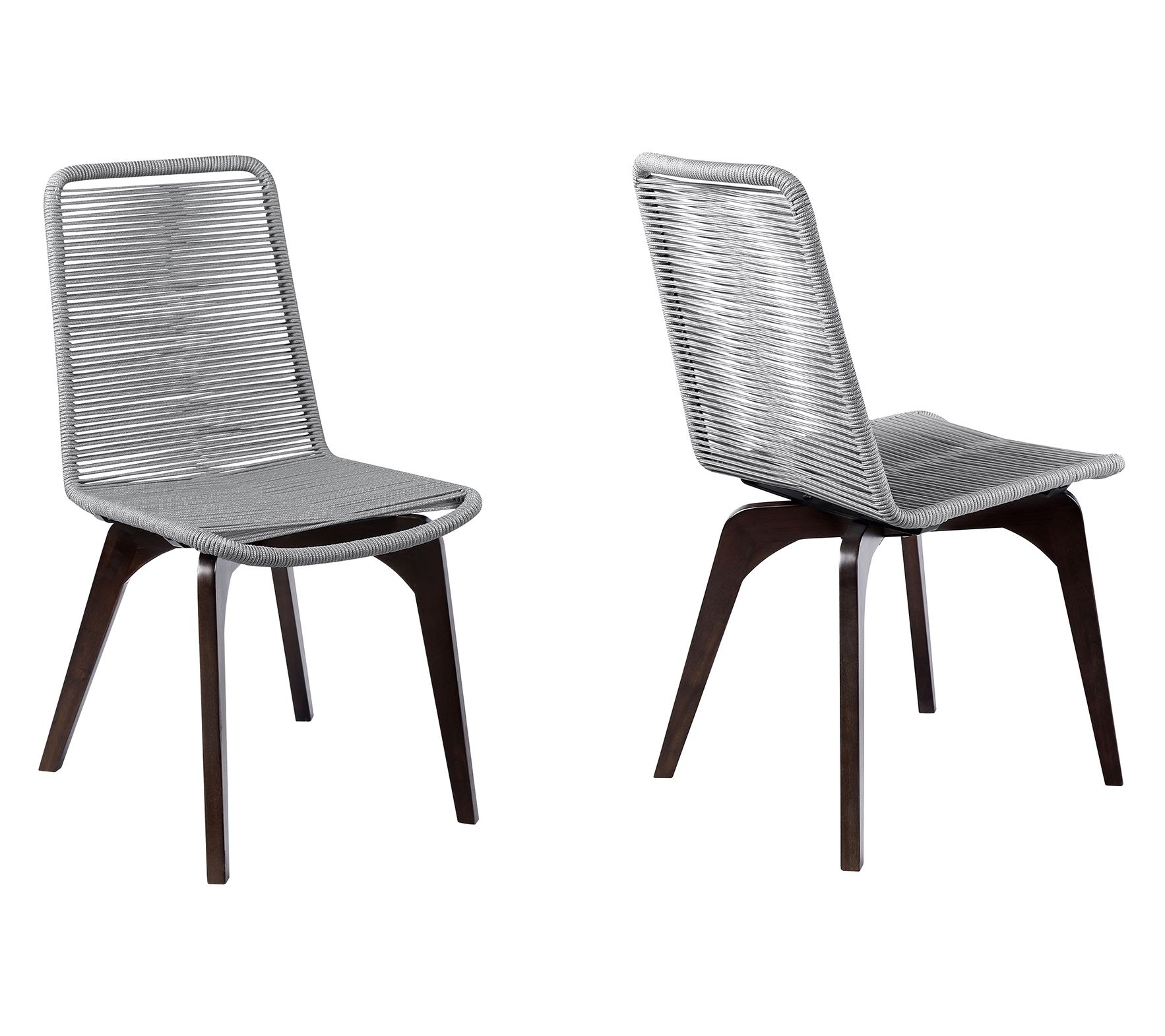 Armen Living Island Patio Wood & Rope Dining Chairs - Set of 2