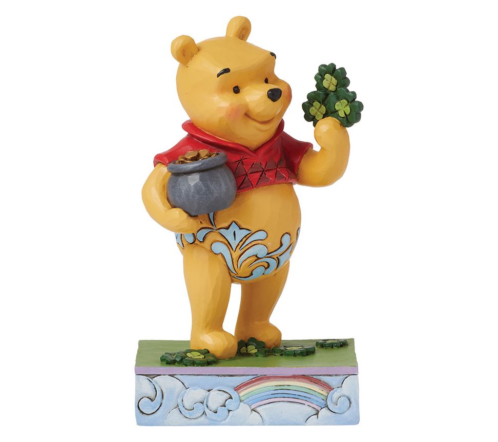 Jim Shore Disney Traditions Pooh with Clovers &Pot Figurine