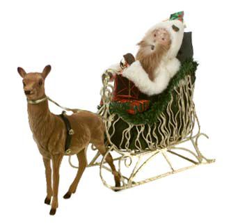 Byers' Choice Carolers Victorian Santa in Sleigh - QVC.com