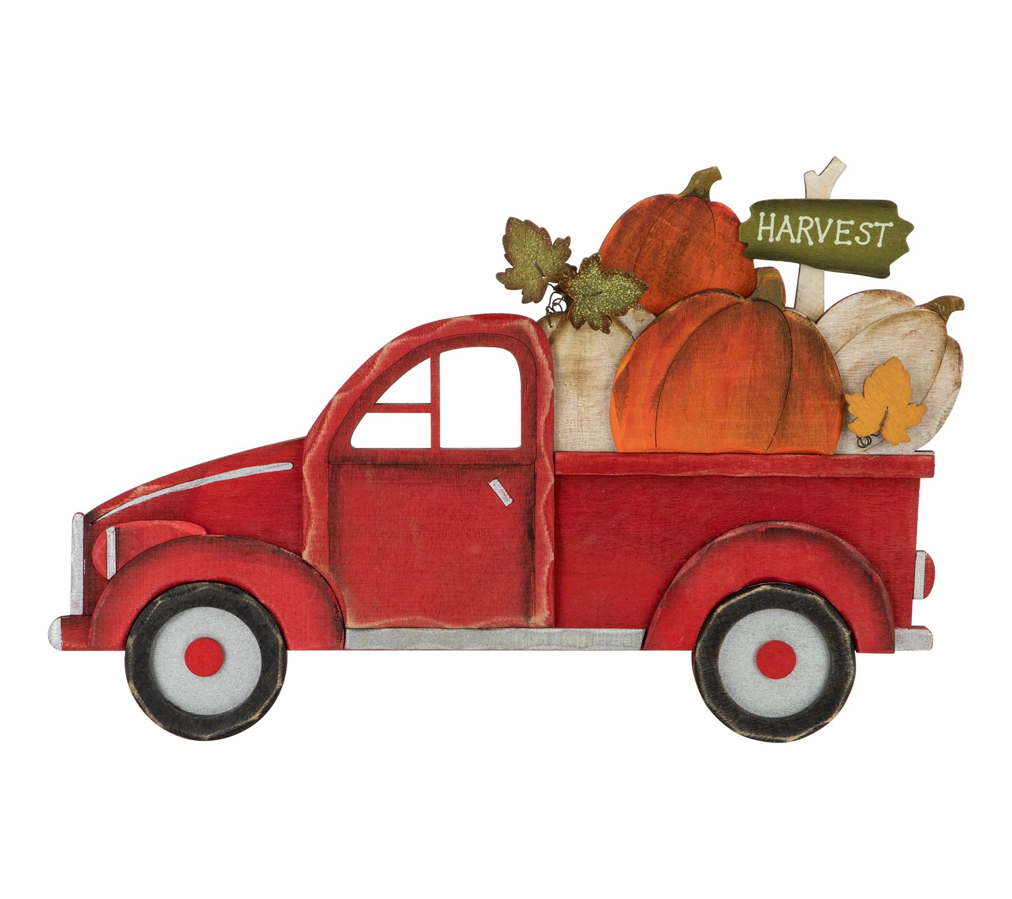 Northlight 14" Red Truck with Pumpkins Harvest Sign Decor
