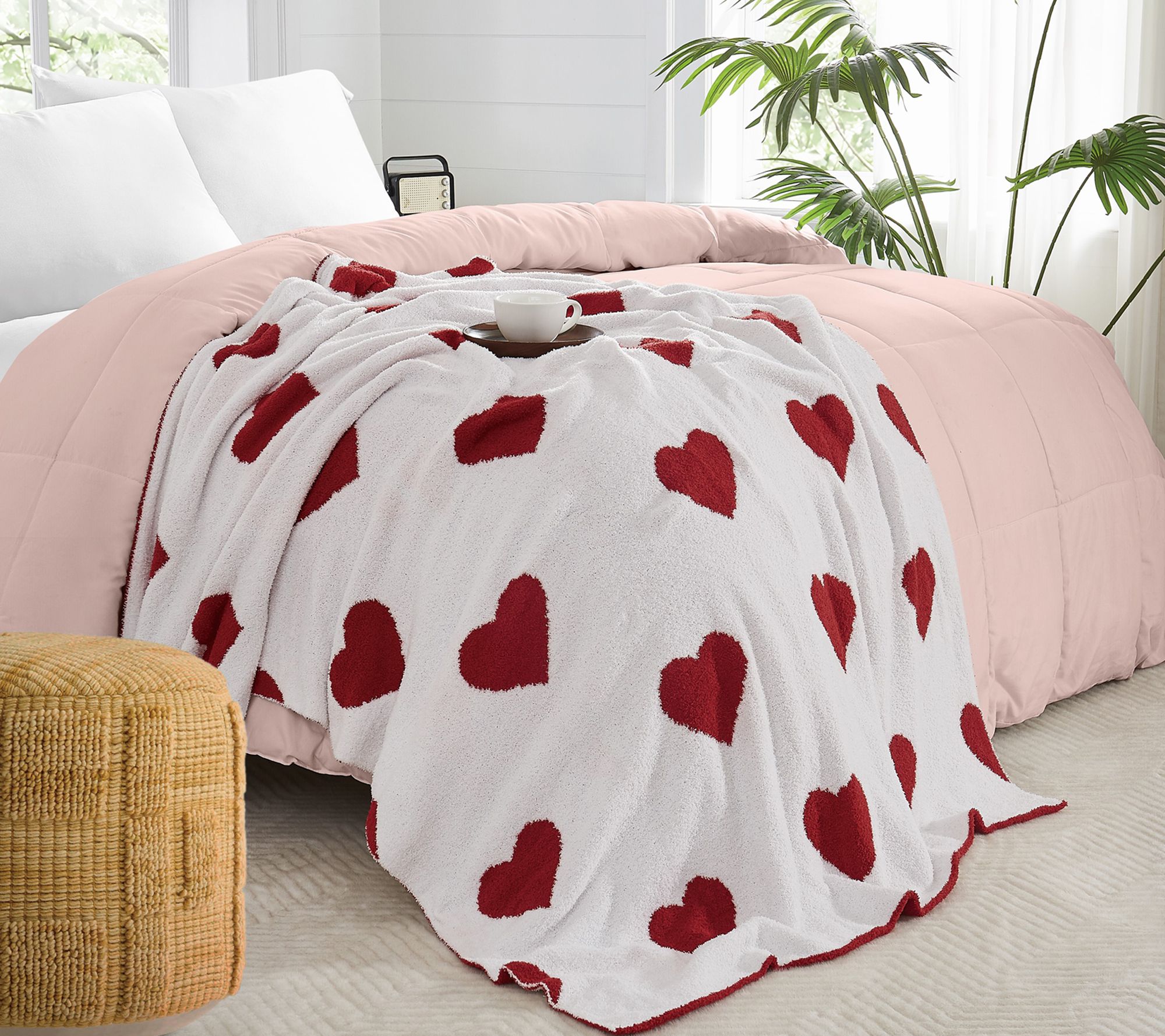 Truly Soft Cozy Hearts Reversible 50x70 Throw