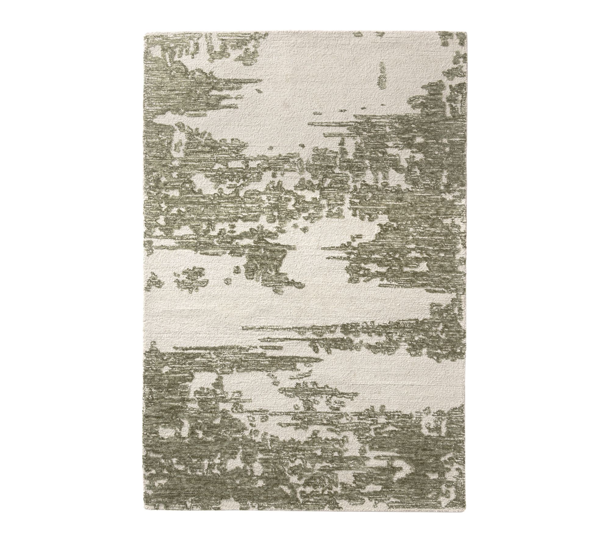 Ox Bay Green/Ivory Abstract Wool Indoor Area Rug, 7'9 " x 9'9"