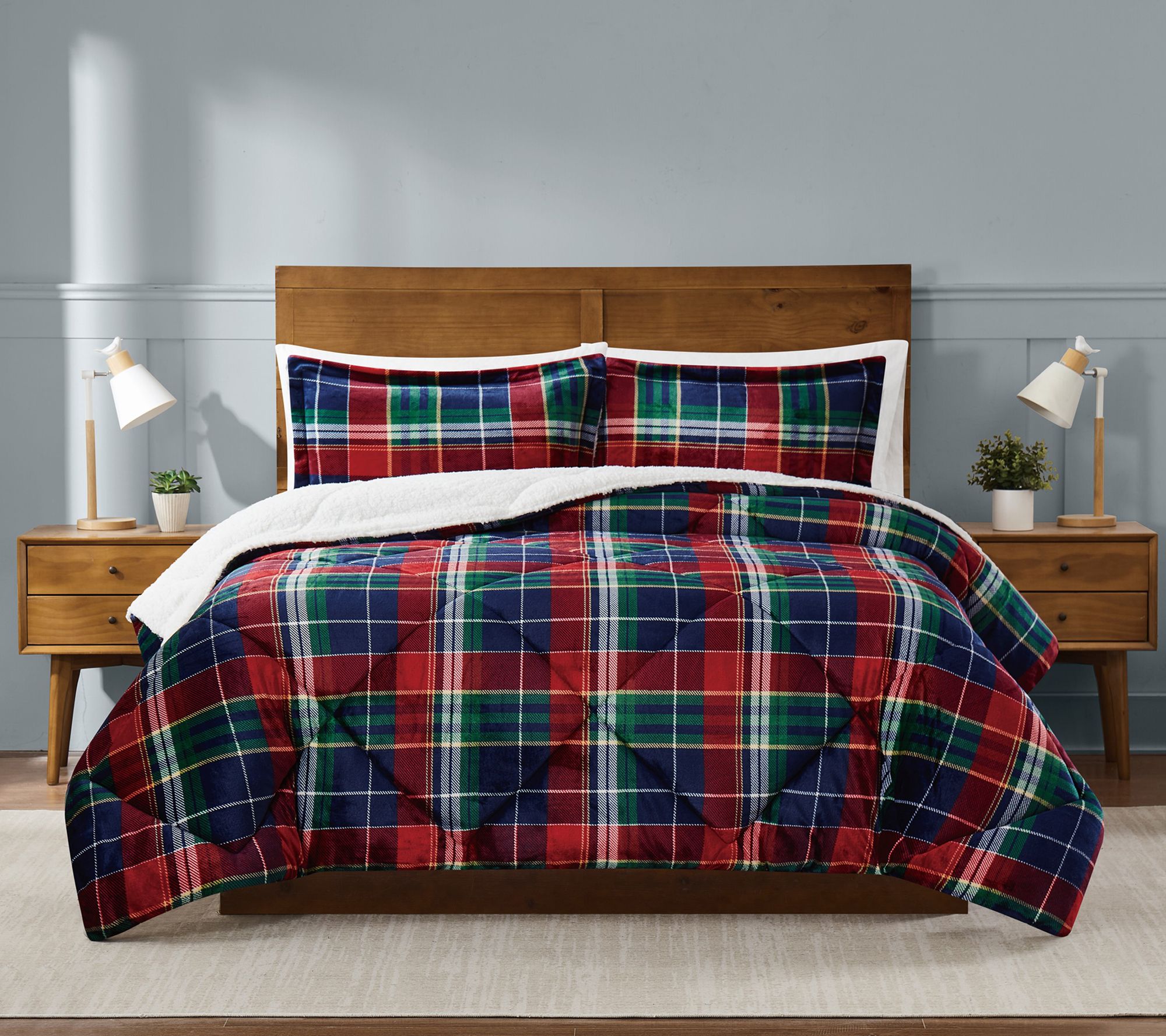 Truly Soft Cuddle Warmth Ivan Plaid Twin XL Comforter Set