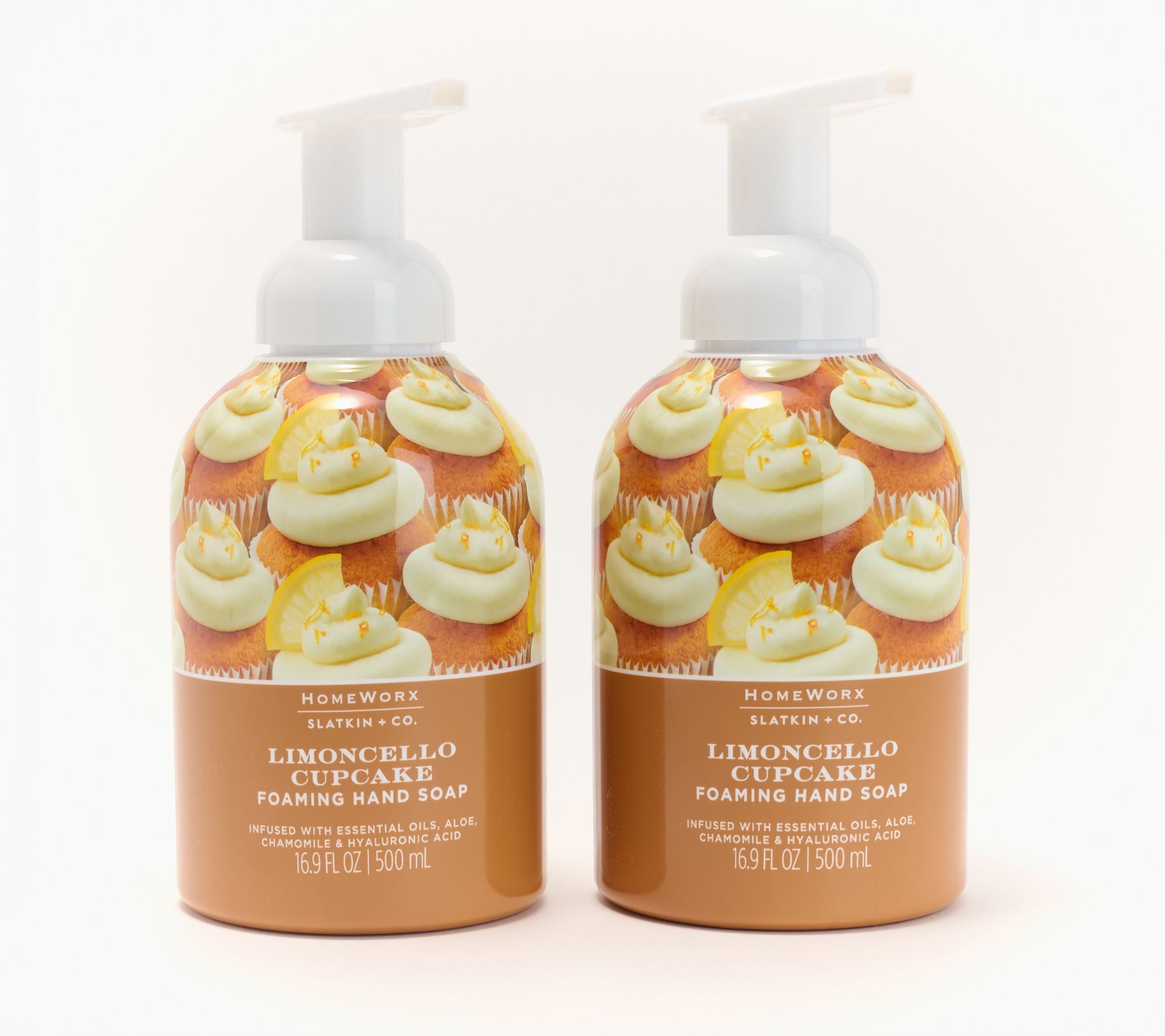 HomeWorx by Slatkin + Co. S/2 Limoncello Cupcake Foam Hand Soaps