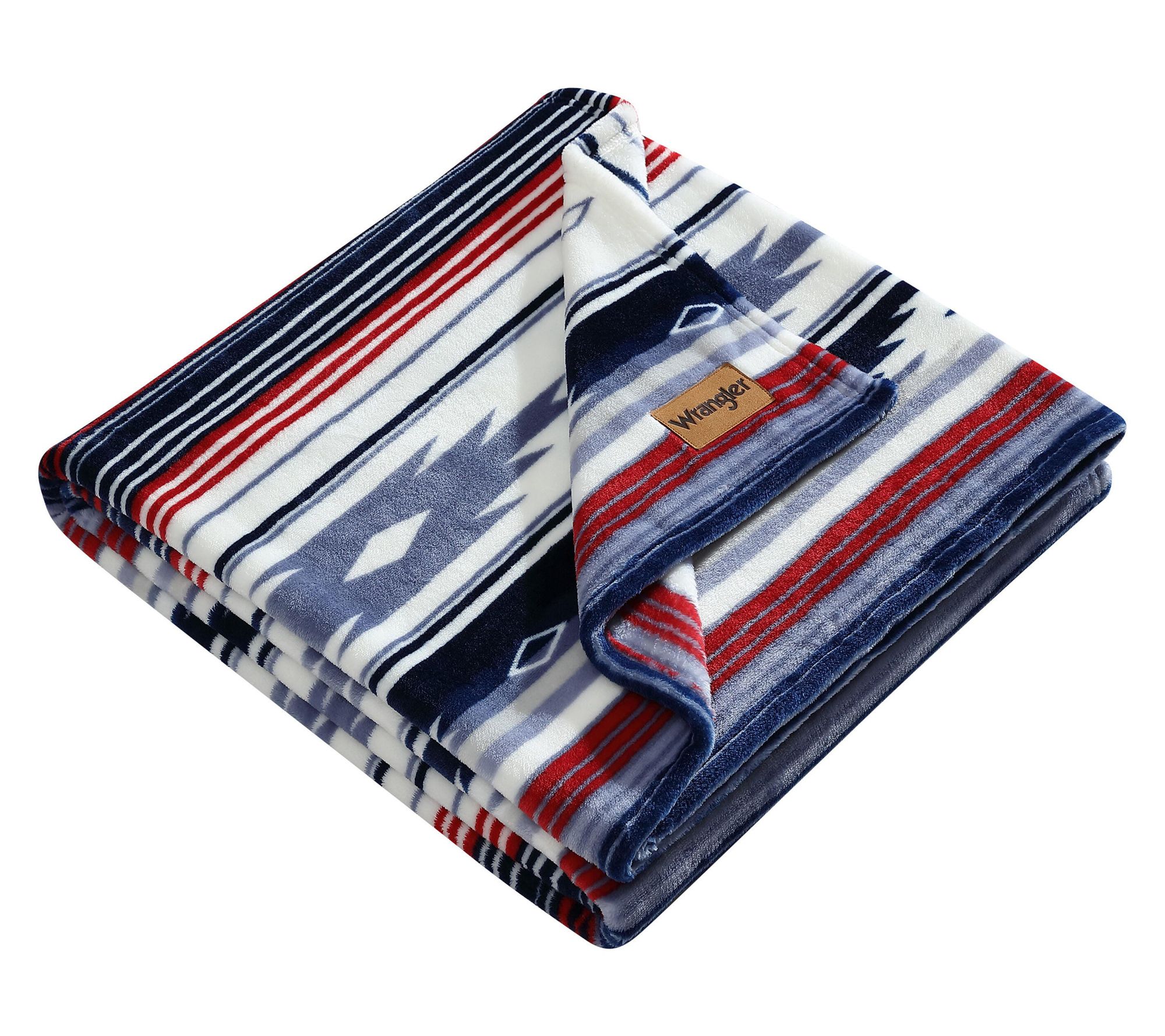 Wrangler Coyote Sands Blue/Red Plush Fleece 50"X70" Throw