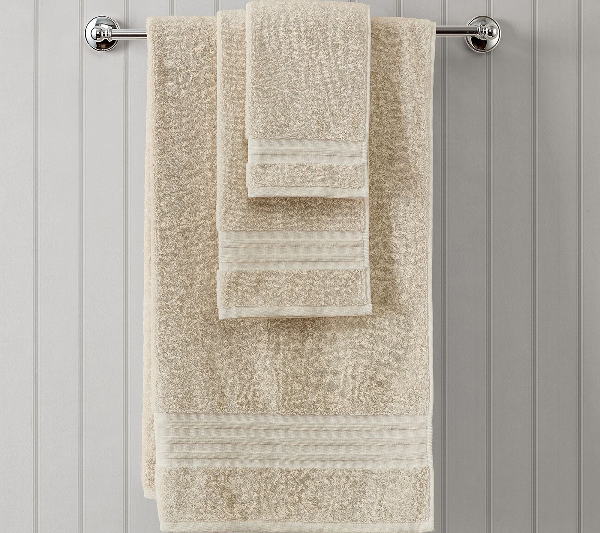 Martha Steweart Skyland Manor Wheat 6-Piece Cotton Towel Set - QVC.com