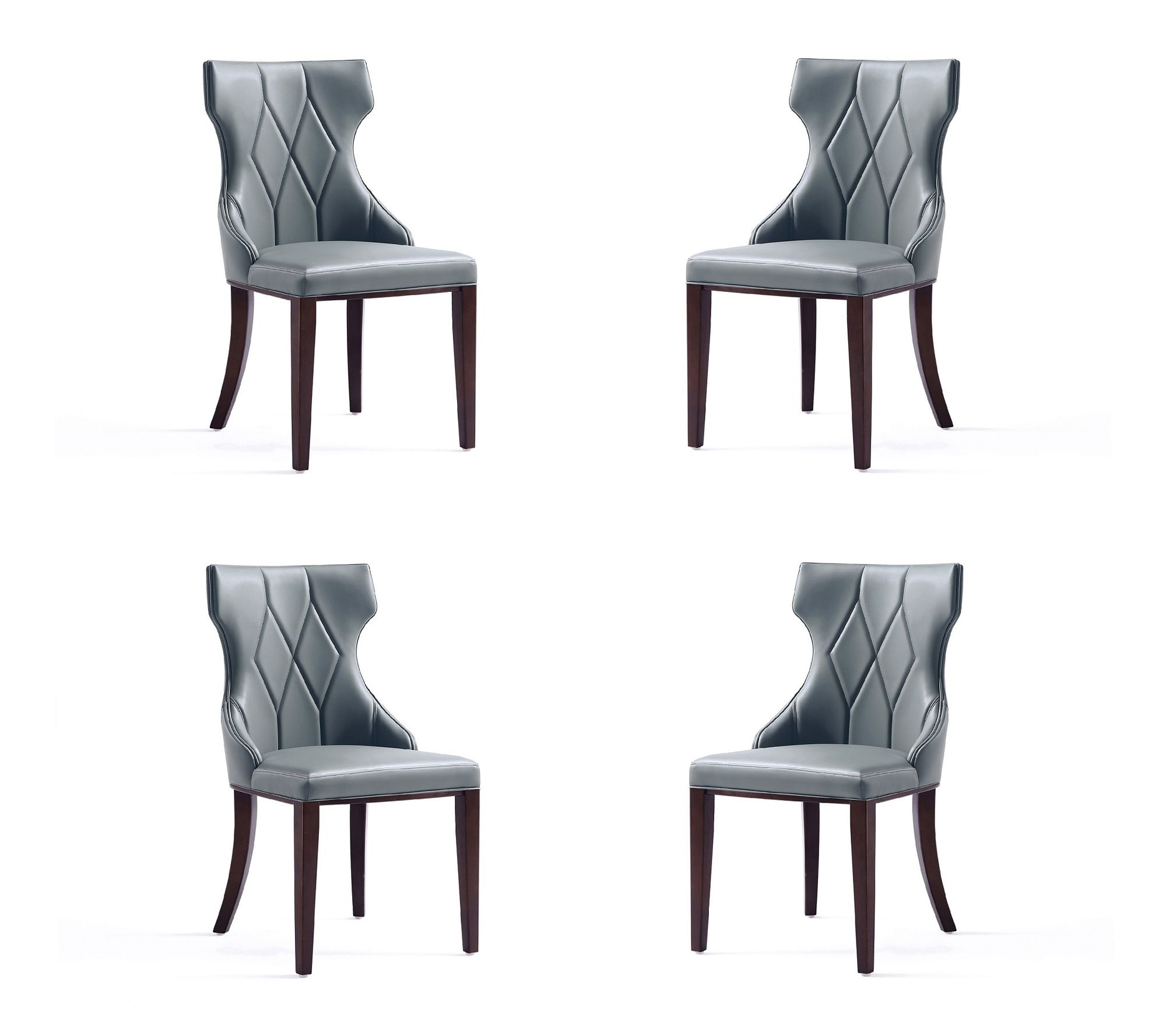 Manhattan Comfort Reine Wood Upholstered DiningChair-Set of 4