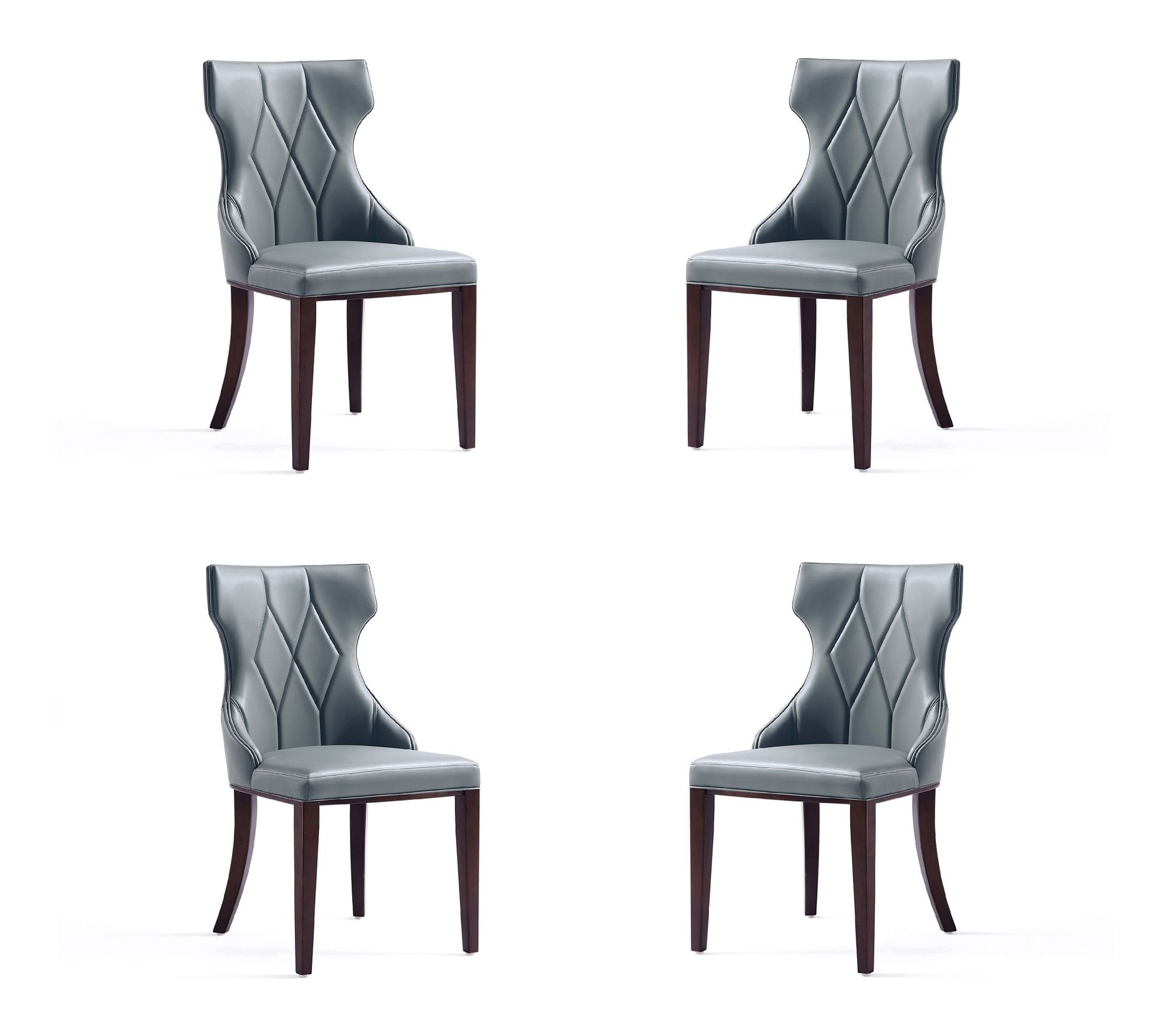Manhattan Comfort Reine Wood Upholstered DiningChair-Set of 4