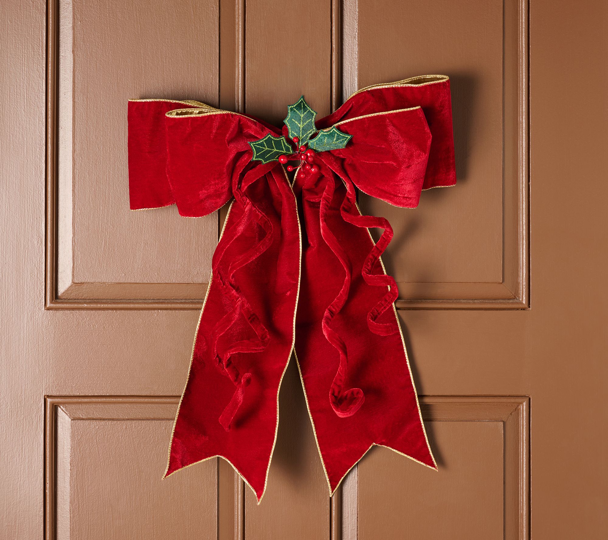 S/2 Indoor/Outdoor 22" Velvet Bows by Valerie