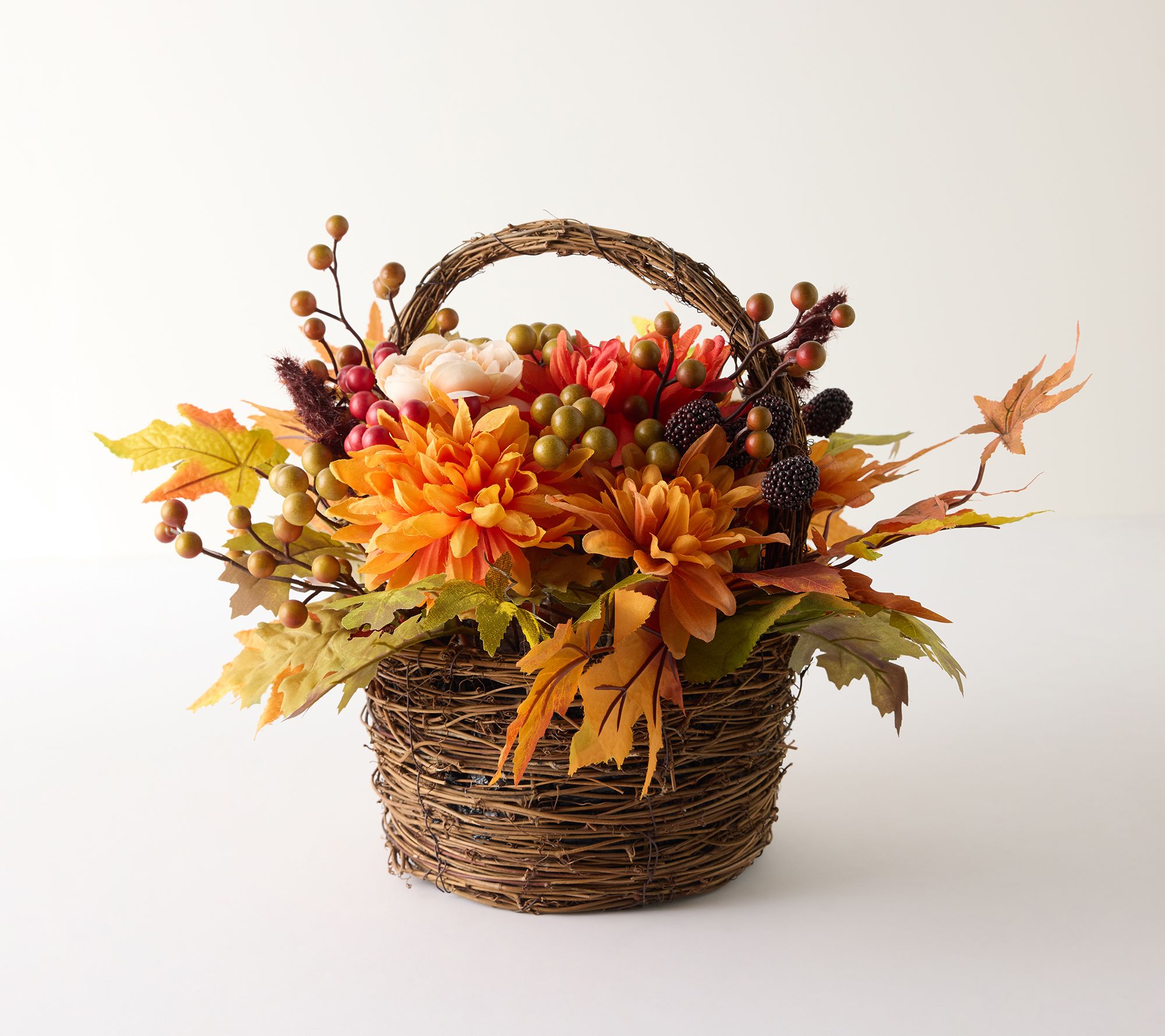Ranunculus, Mum and Berry Basket by Valerie