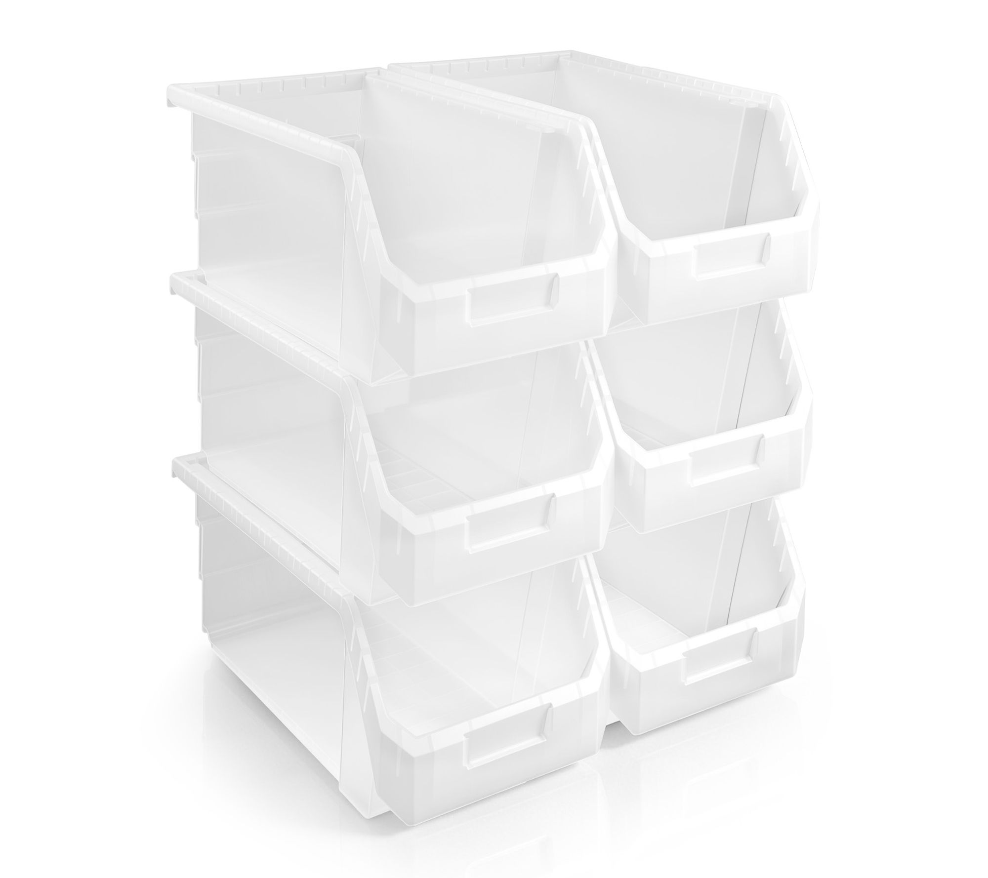 Sorbus Open Front Garage Plastic Storage Bin - Large, 6 PK