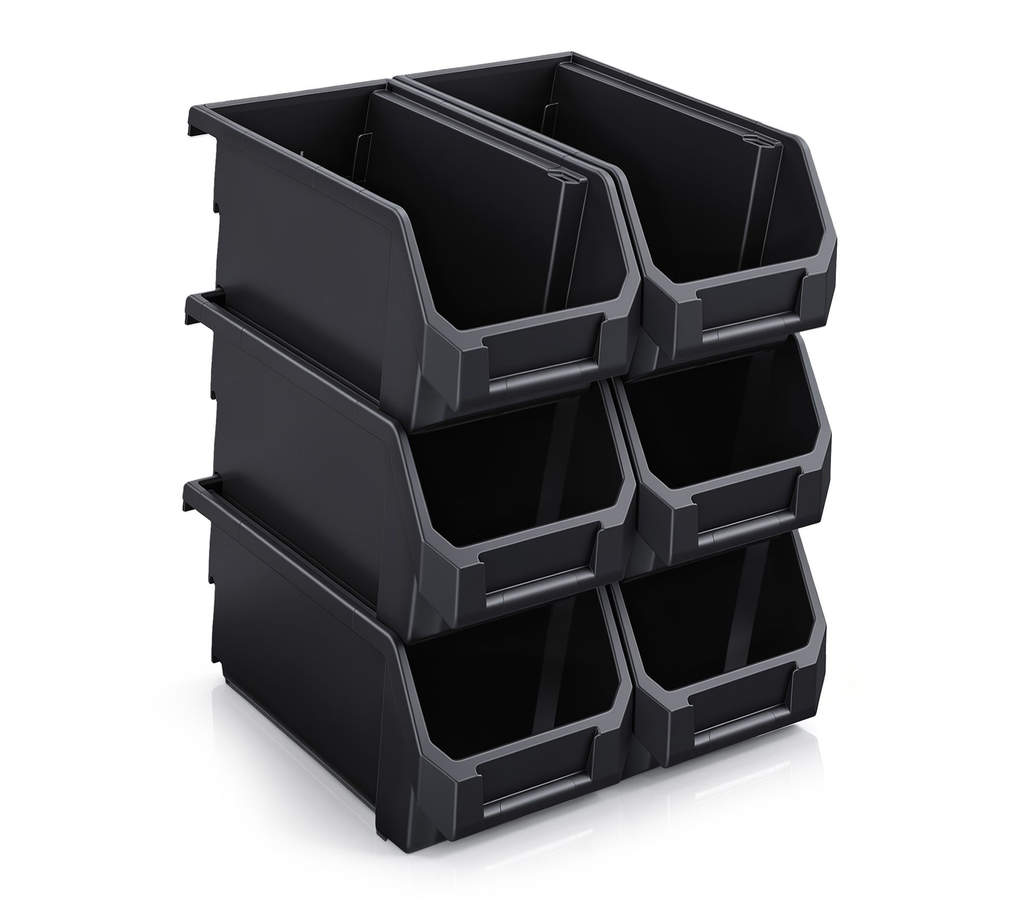 Sorbus Open Front Garage Plastic Storage Bin - Large, 6 PK
