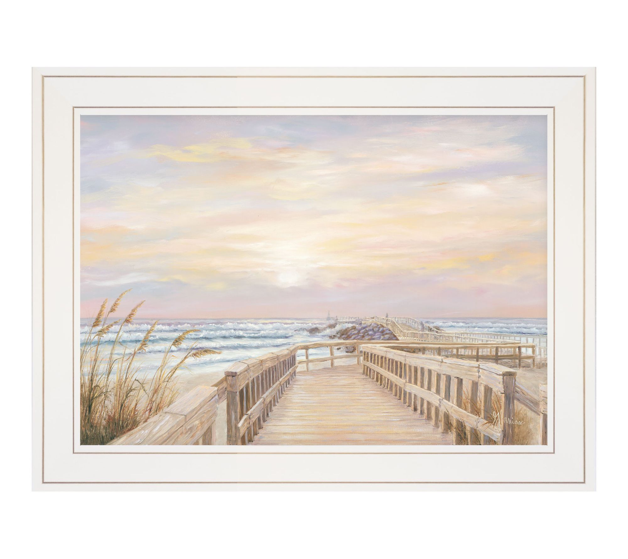 HomeRoots Ponce Inlet Jetty Sunrise 2 White Framed Art