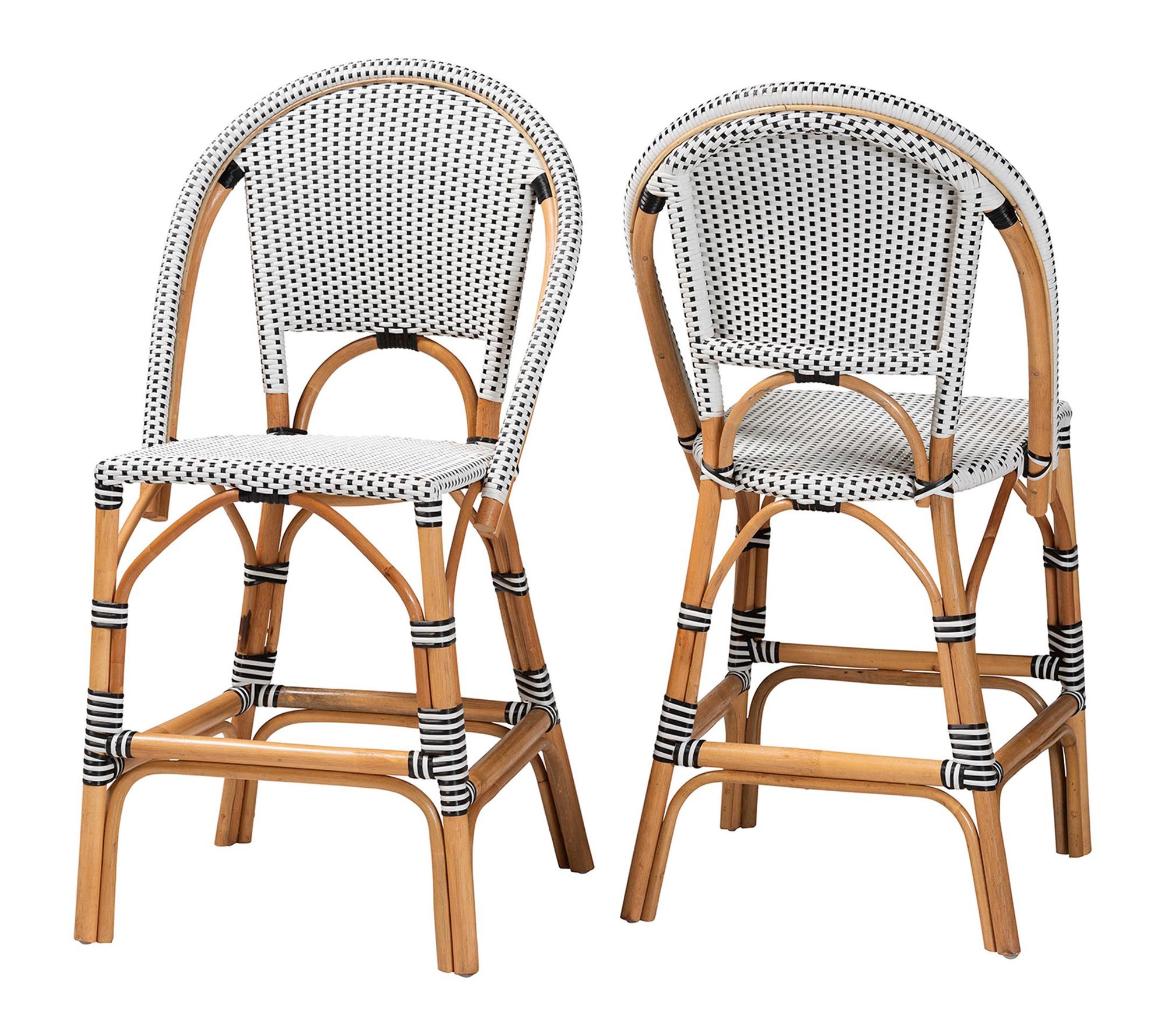 bali & pari Genica Weaving and Rattan Counter S tool Set of 2