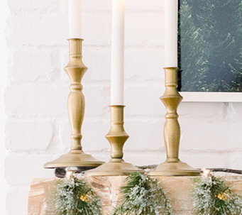 Set of 3 Bronze Candlestick Holders by Lauren McBride - H223429