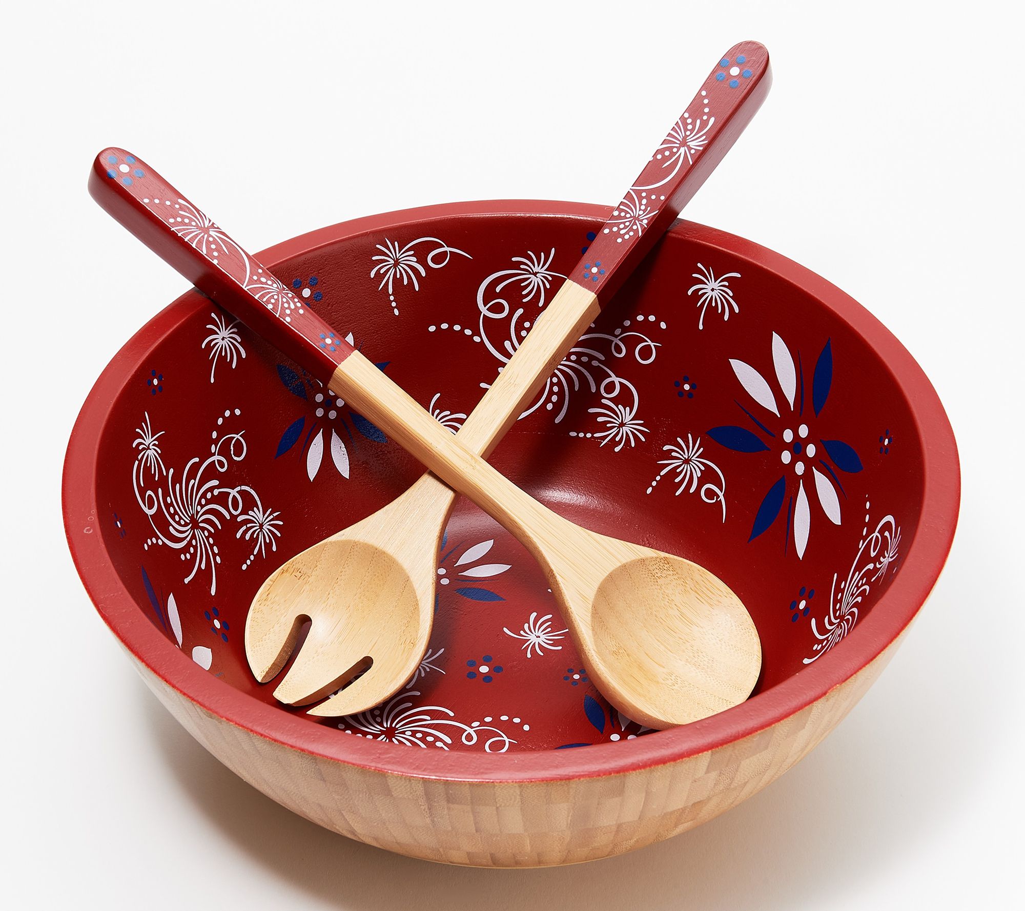 Temp-tations Bamboo Salad Bowl with Servers