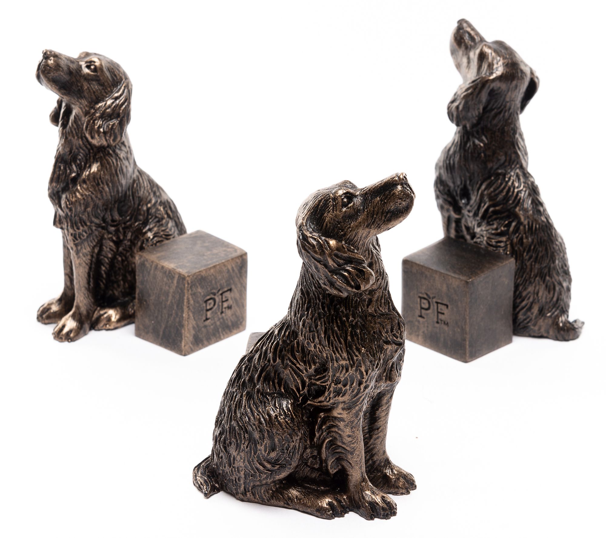 Jardinopia Potty Feet Three Antiqued Bronze Spr inger Spaniels