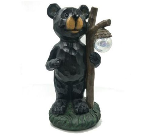 Solar Black Bear Garden Statuary by Hunnykome