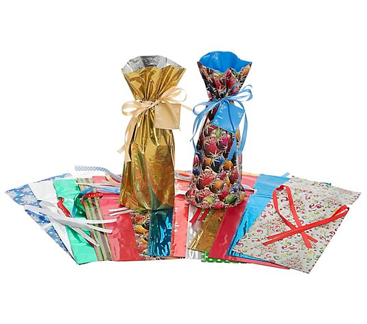 Giftmate 30-Piece Festive Bottle Bag Set