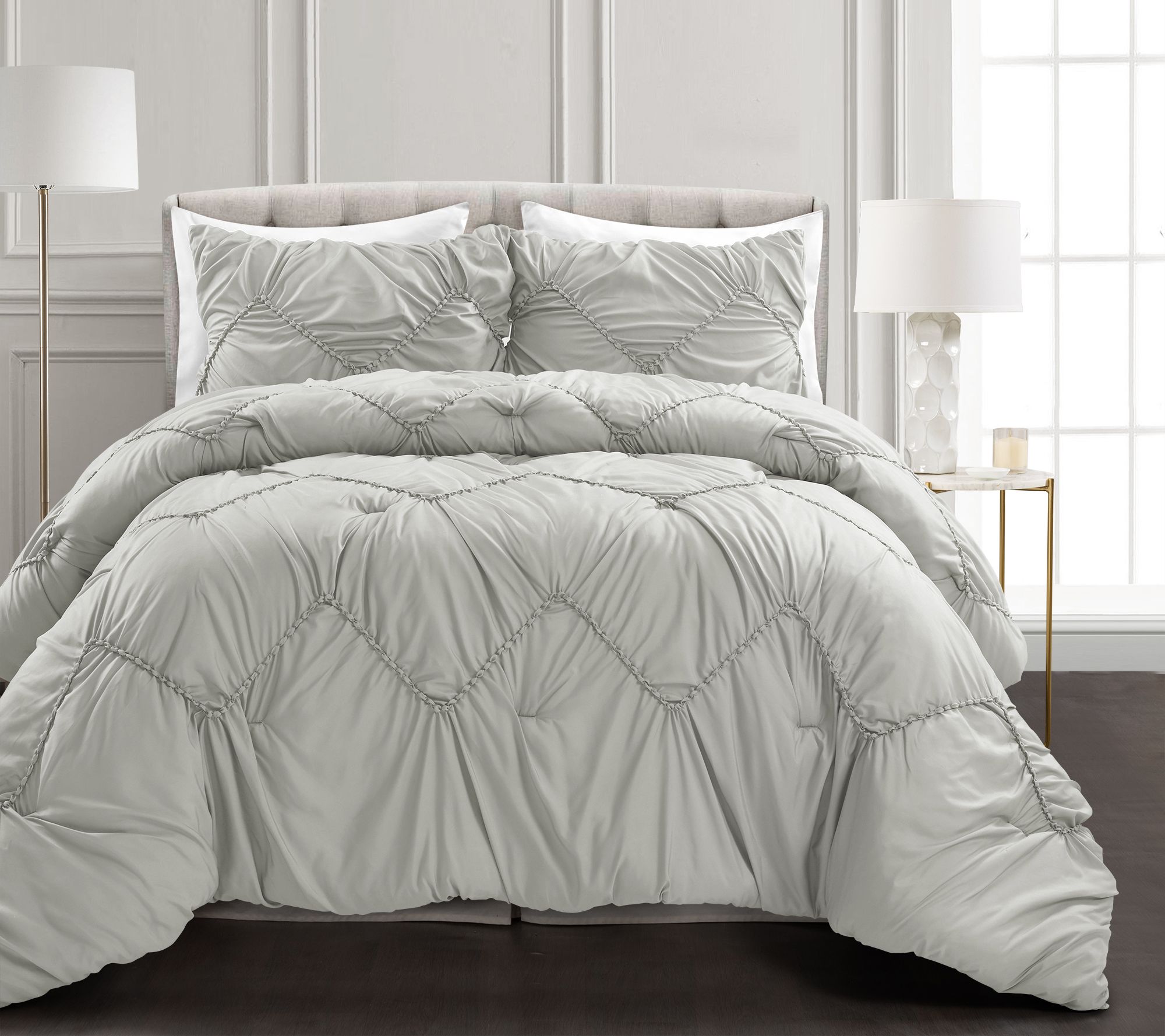 Christian Siriano 3pc Full/queen Ny Mimic Comforter Set Black/white : Target