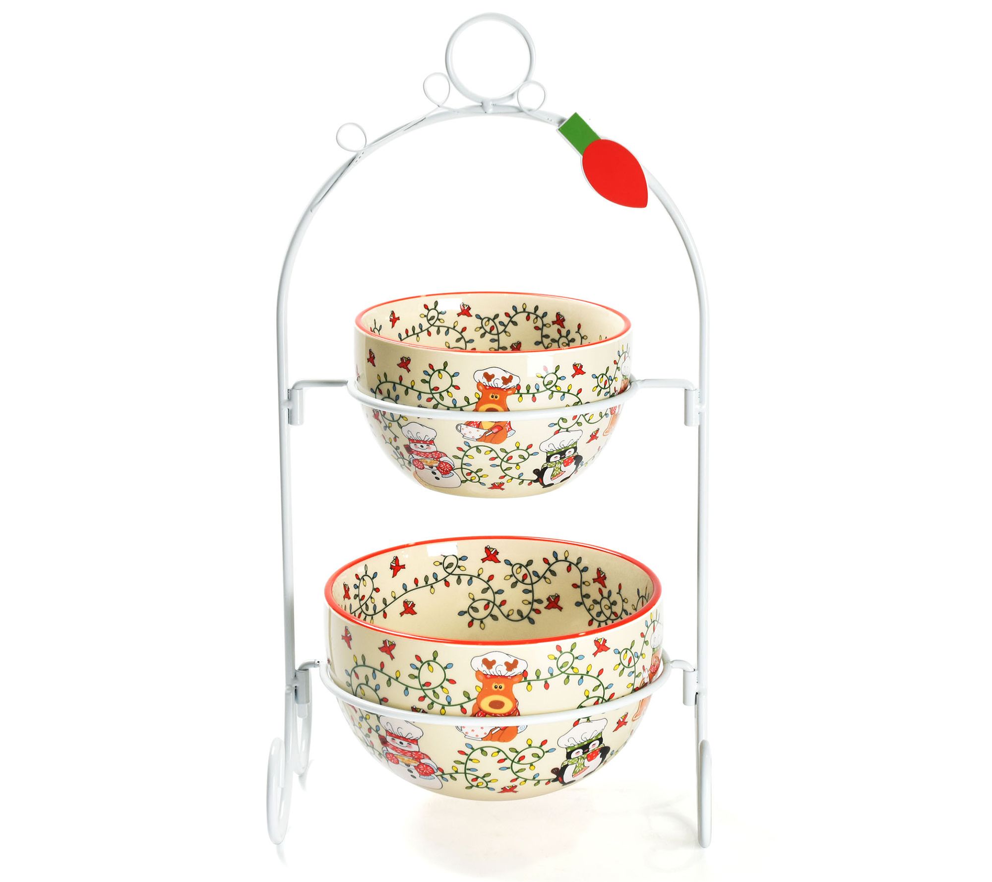 Temp-tations Seasonal Tiered Server with 1-qt and 2-qt Bowls