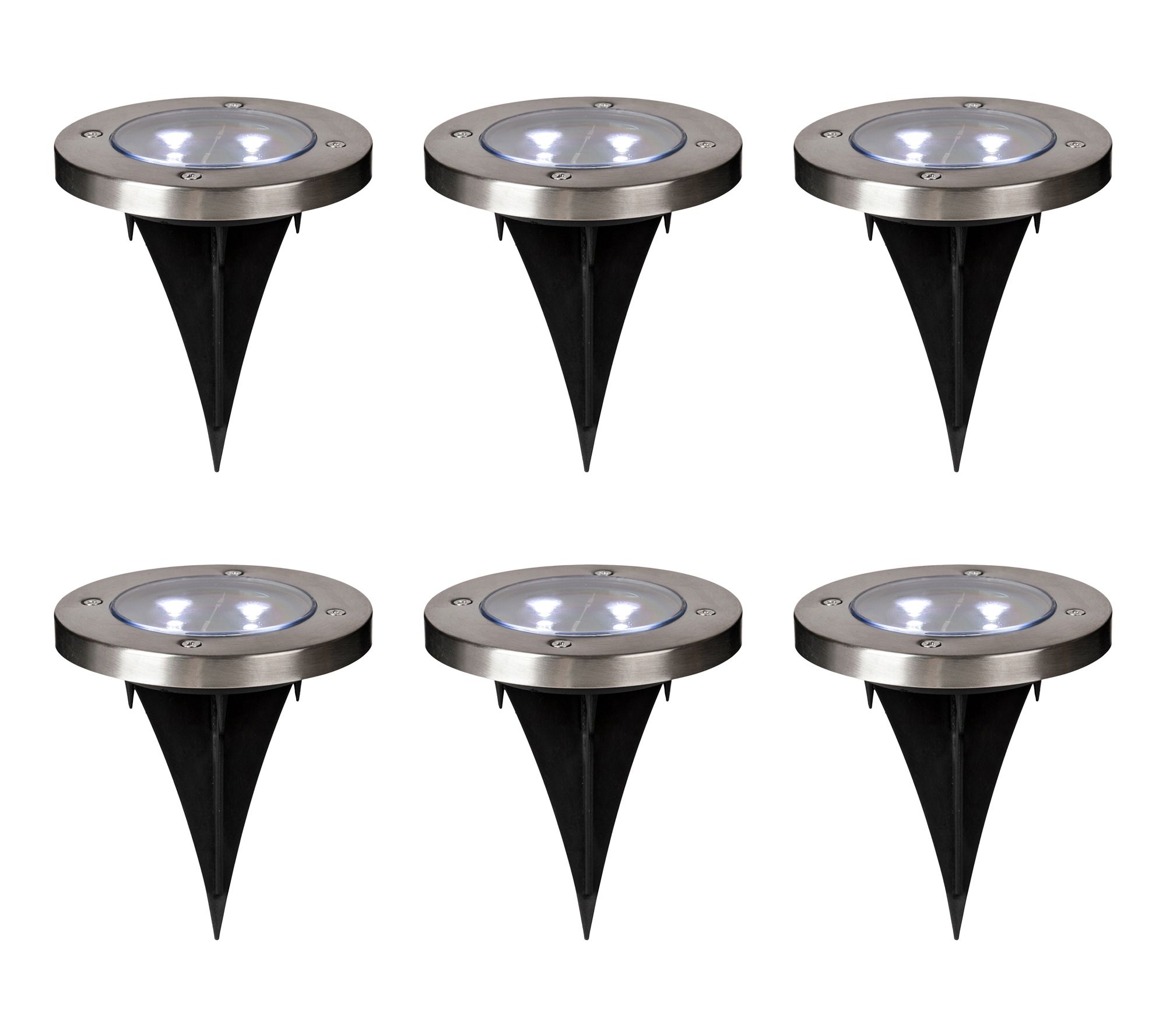 Glitzhome Solar Powered LED Pathway Ground Lights S/6