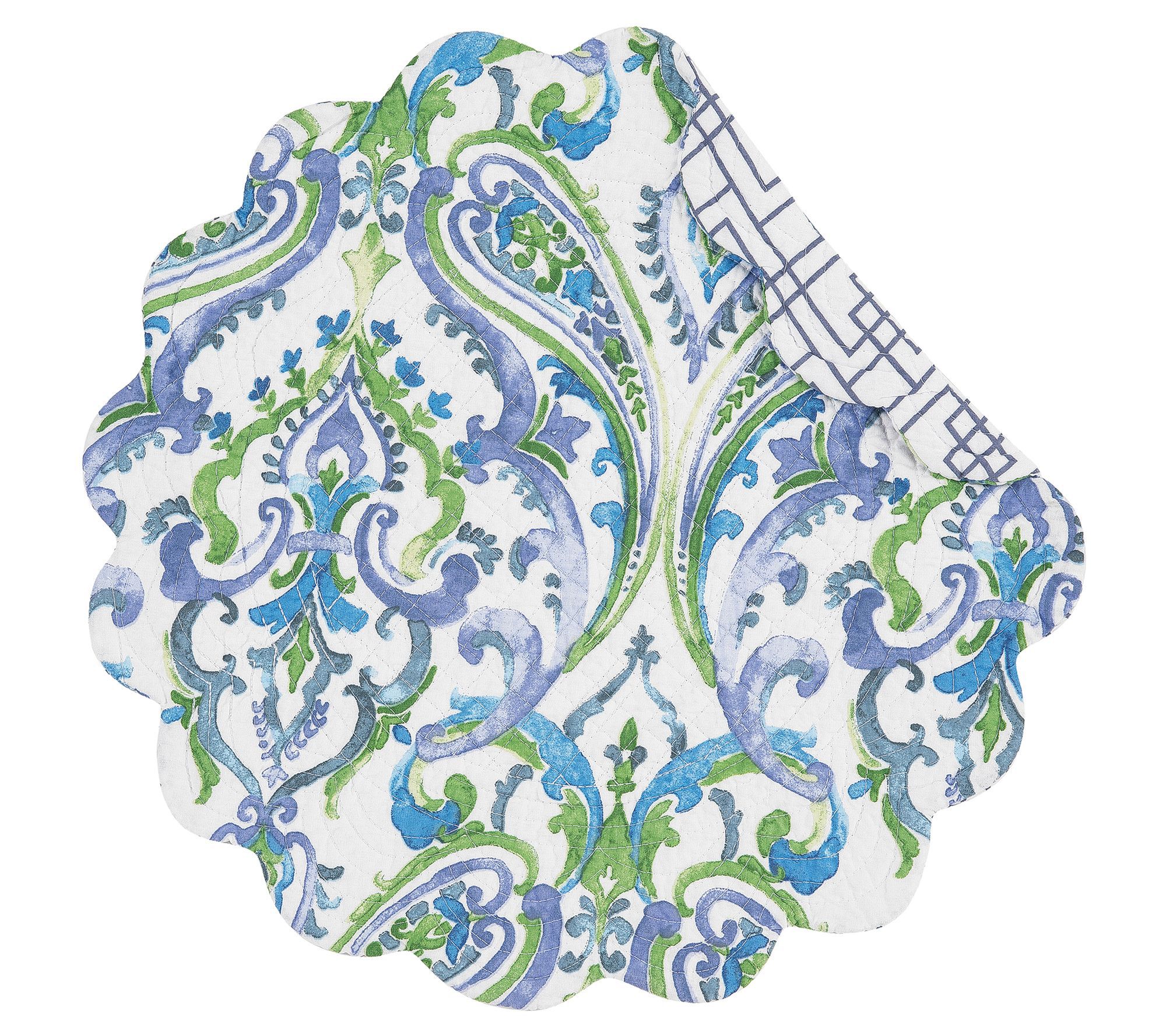 17" Juliet Round Reversible Placemat Set of 6 by Valerie