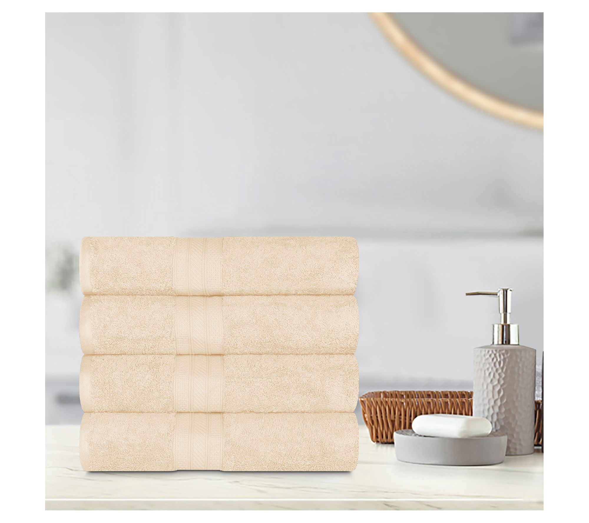 Superior Cotton Solid Highly Absorbent 4-Piecel Set