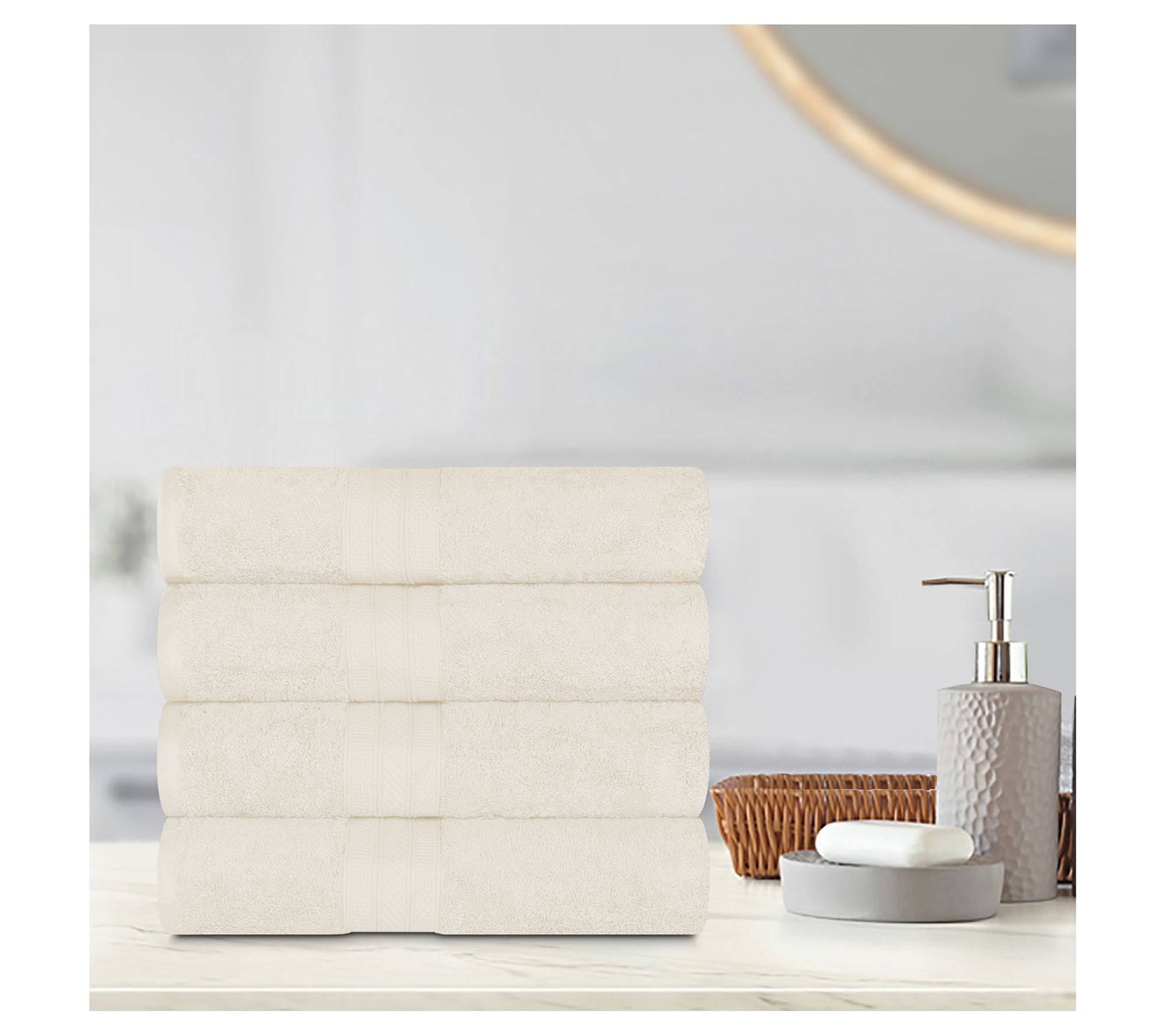 Superior Cotton Solid Highly Absorbent 4-Piecel Set